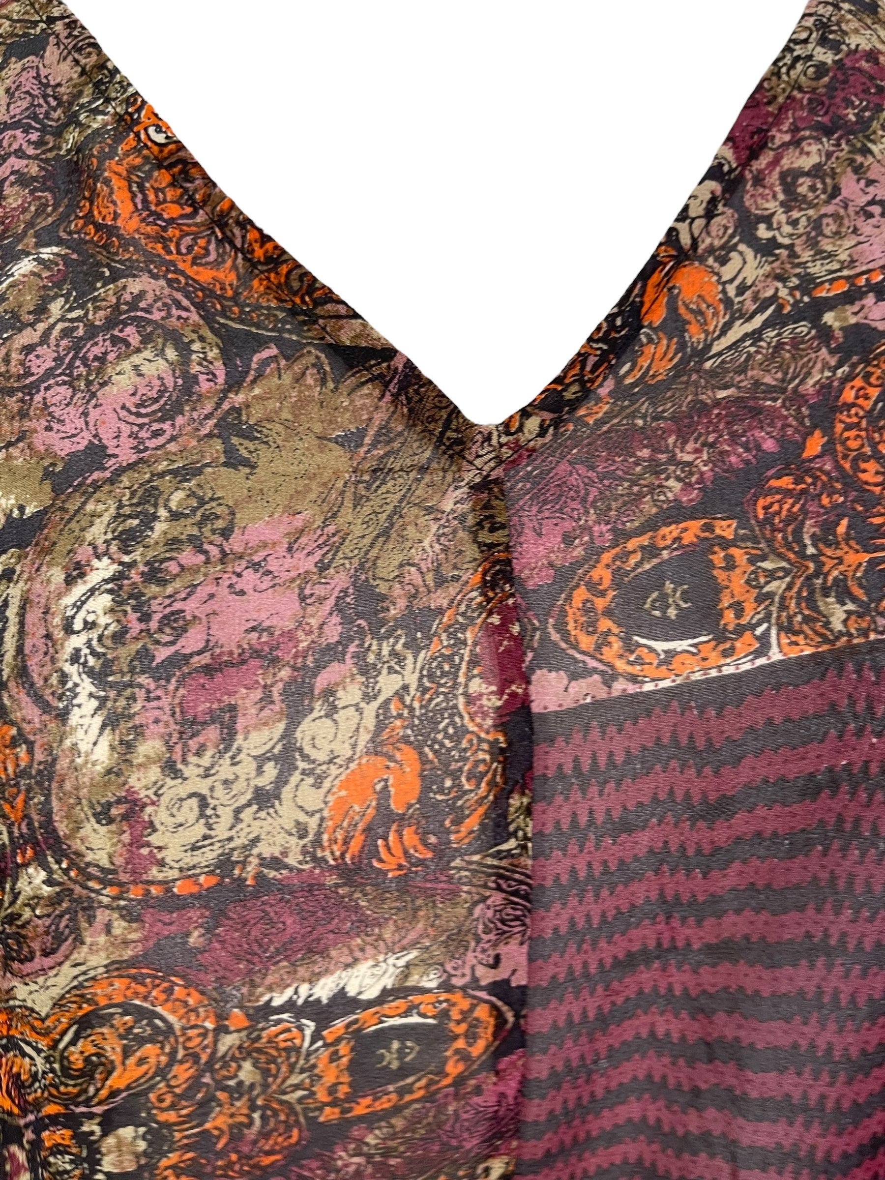 PRG7096 Sheer Avatar Pure Silk Waterfall Top