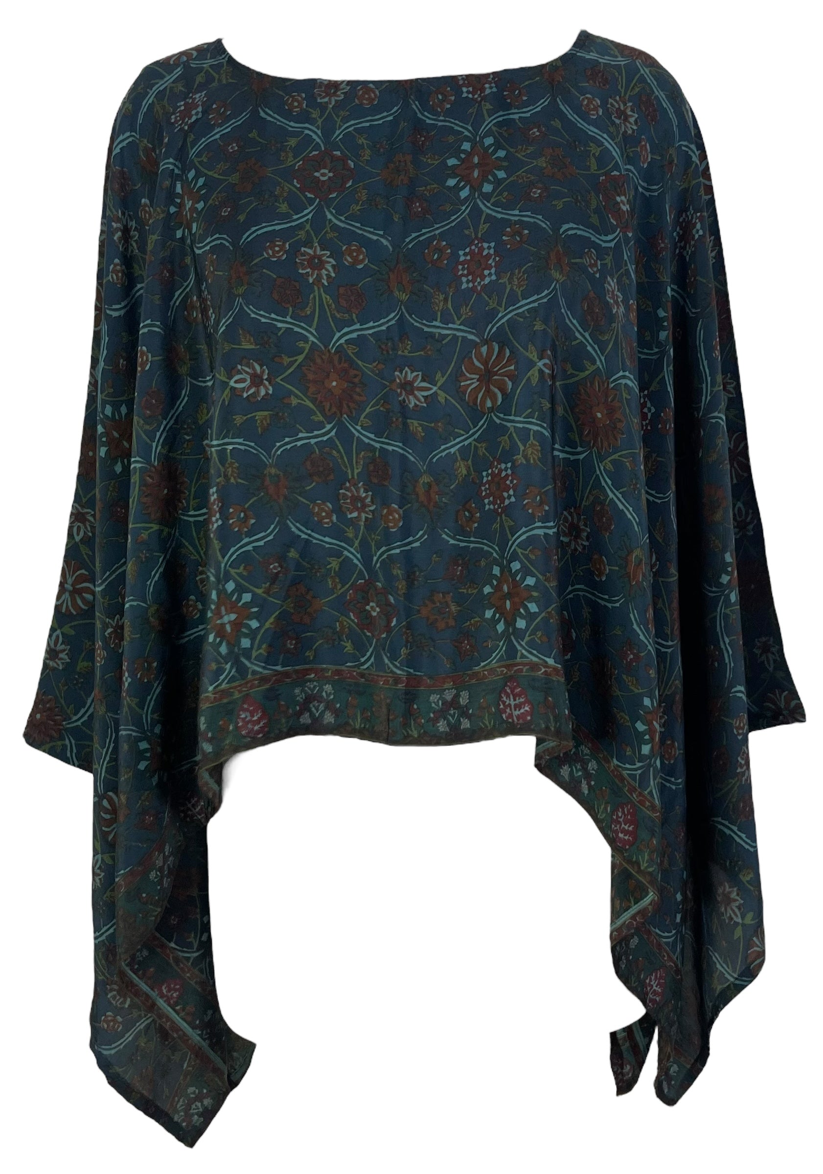PRC7037 Avatar Pure Silk Capelet Poncho