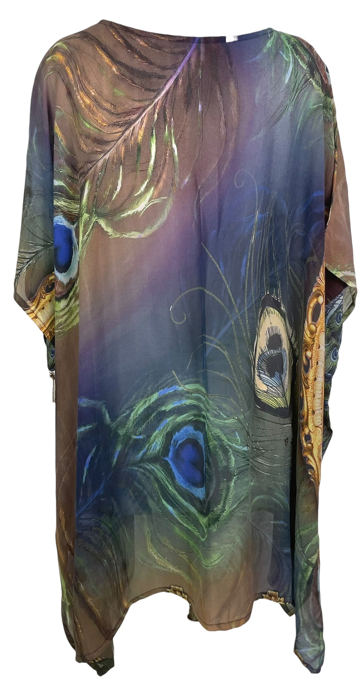 PREVIEW PRG8584 Sheer Wabi Sabi Pure Silk Short Kaftan Tunic with Slits