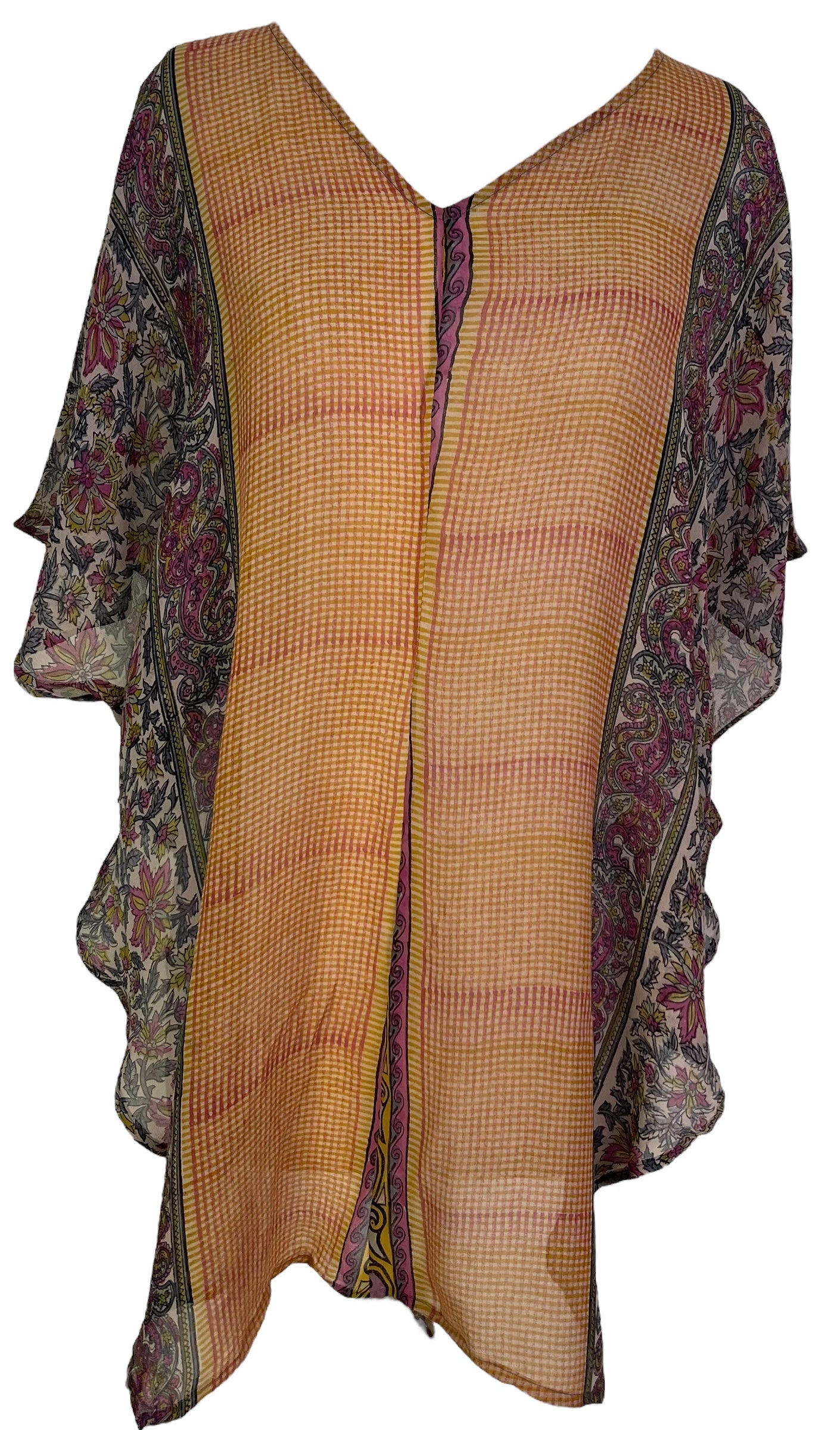 REVOLUTIONHER PRG7100 Sheer Avatar Pure Silk Waterfall Top