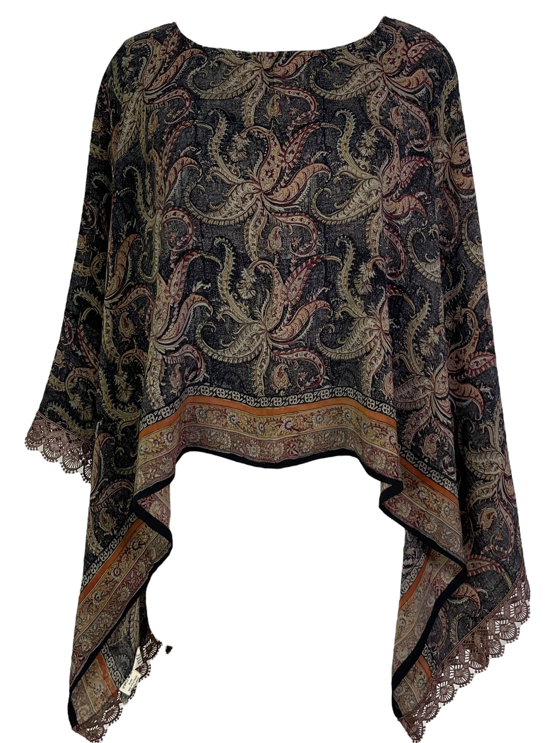 LADY LUCK PRC7010 Avatar Pure Silk Capelet Poncho