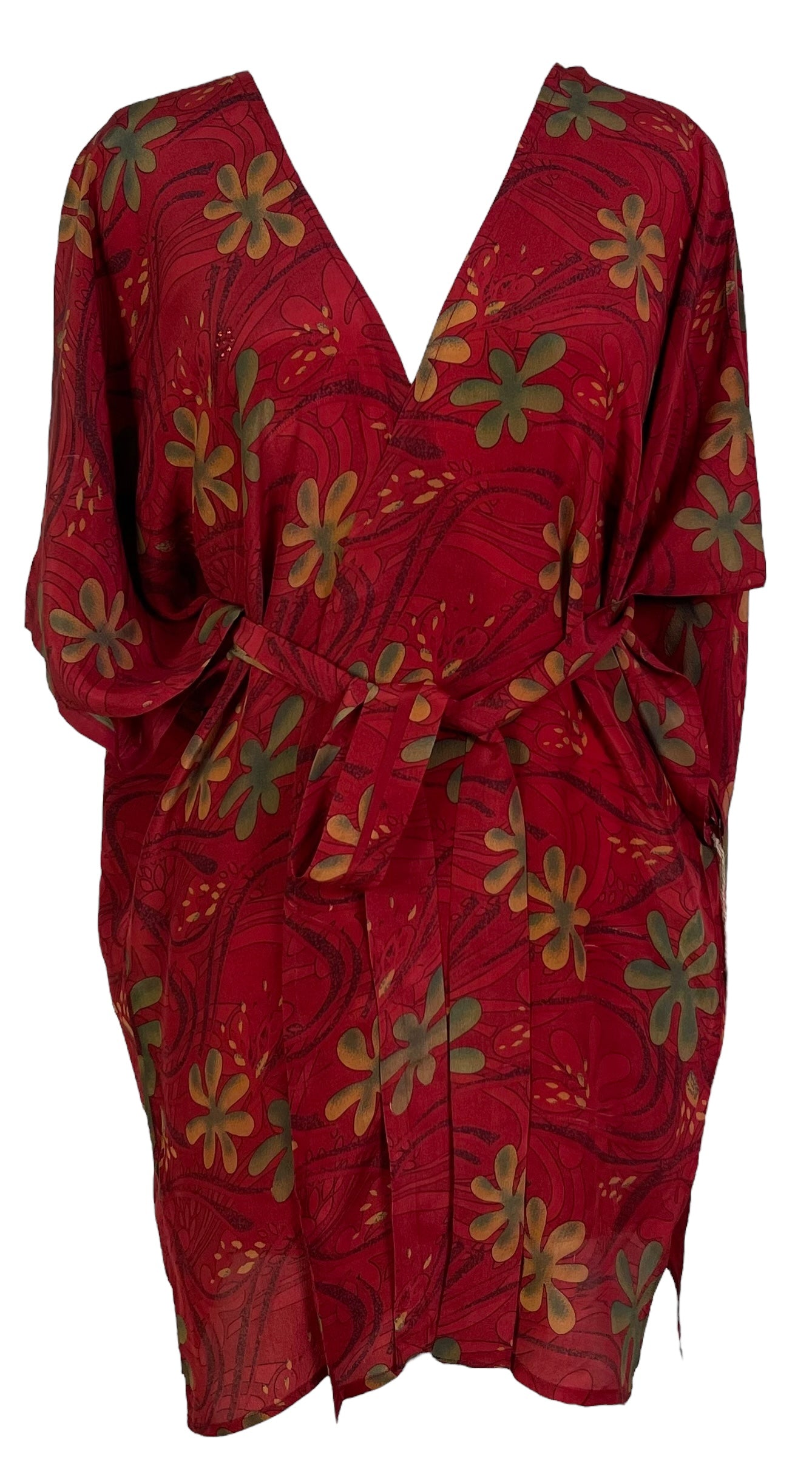 PRC6904 Avatar Pure Silk Kimono-Sleeved Jacket with Belt