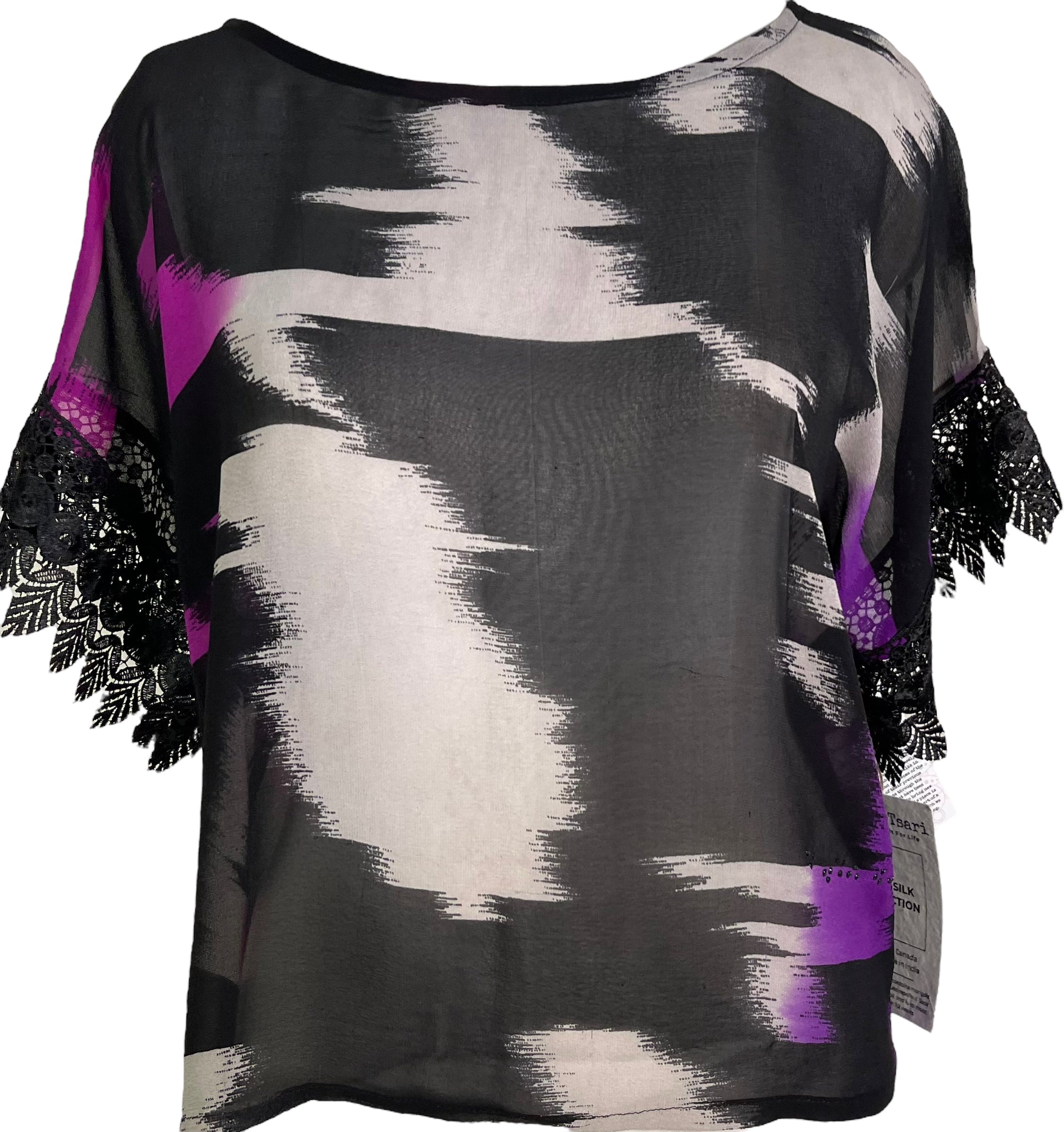 PRG6128 Sheer Wabi Sabi Pure Silk Boxy Top