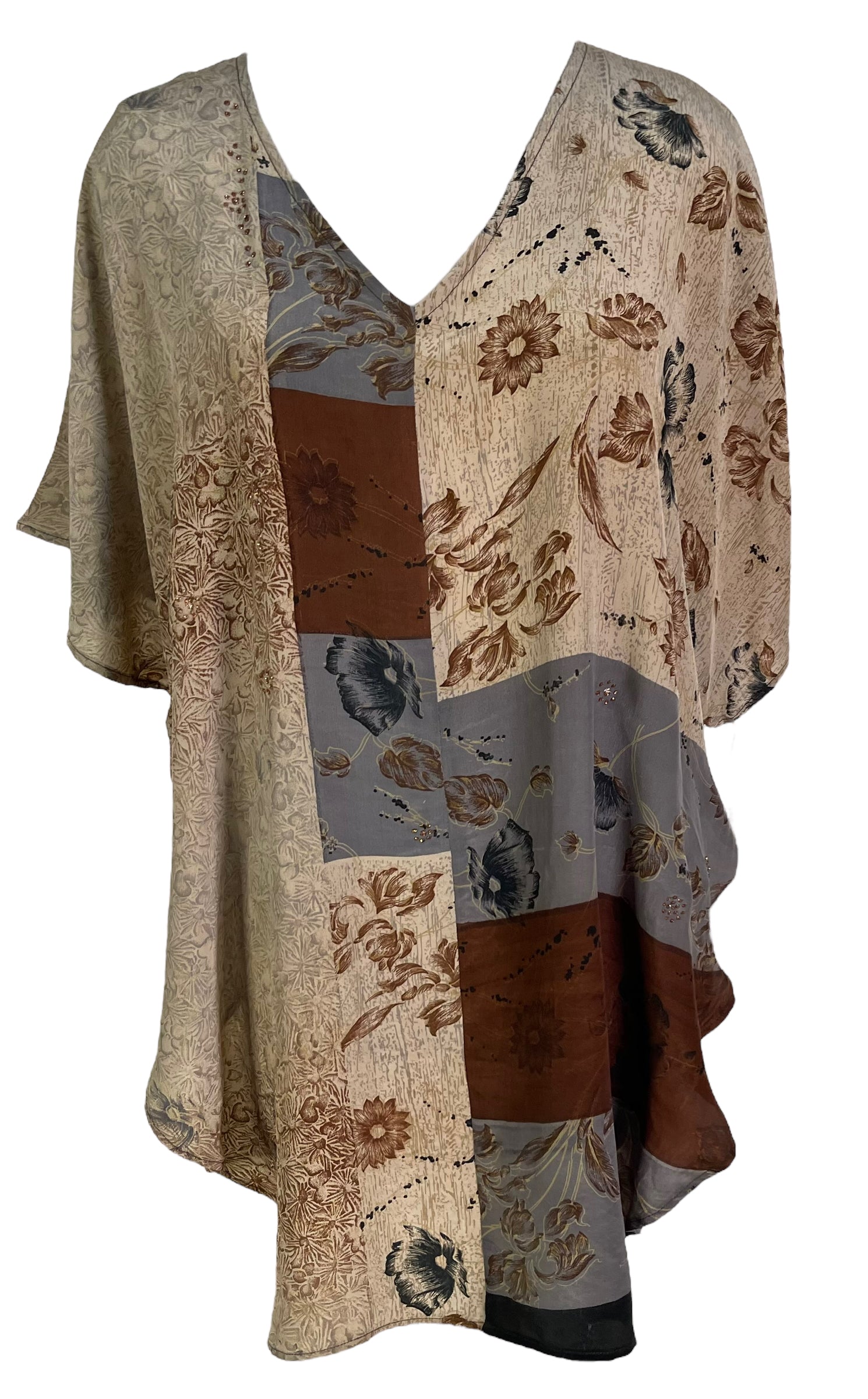 PRC6727 Avatar Pure Silk Side Slit Top