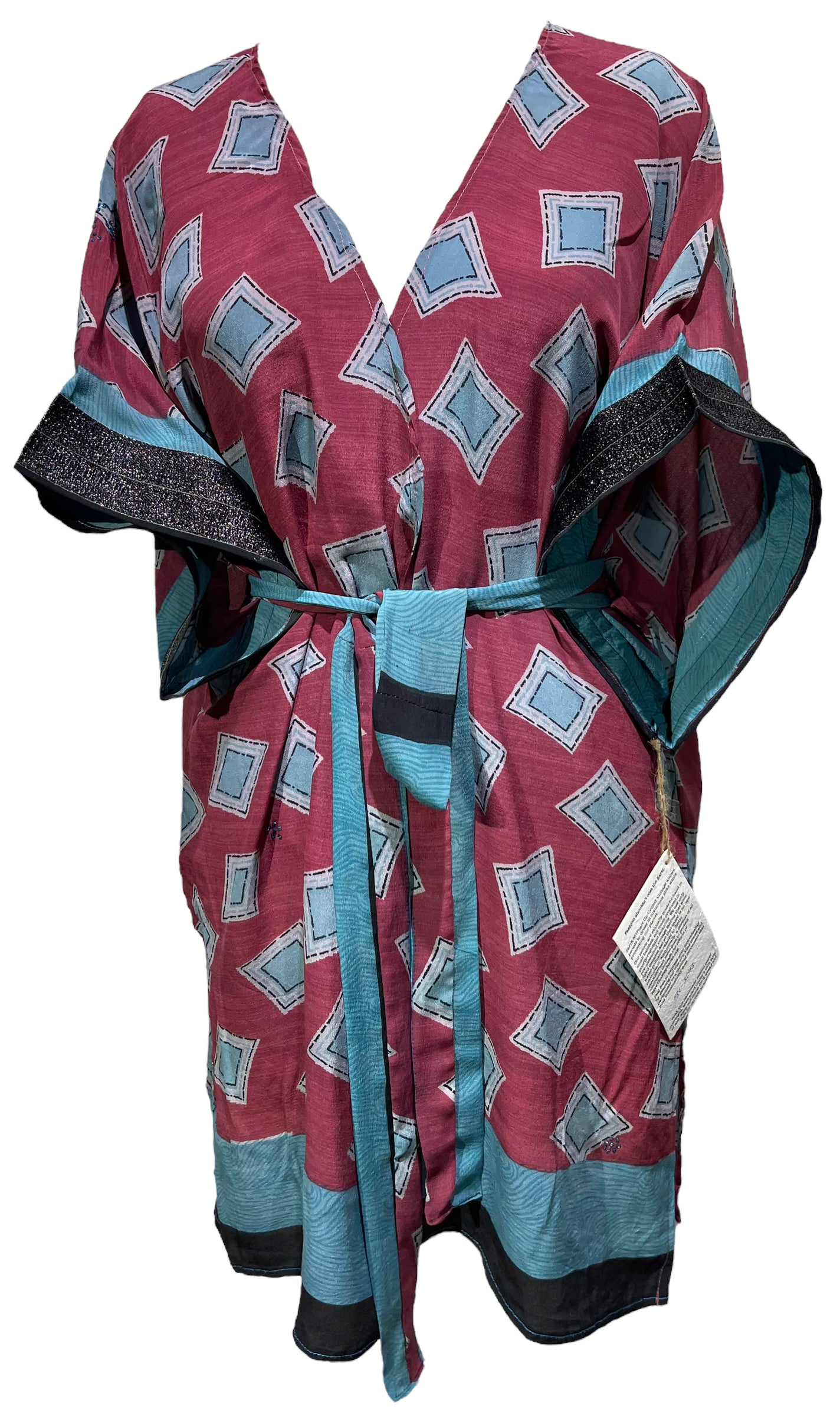 PRC3693 Avatar Pure Silk Kimono-Sleeved Jacket with Belt