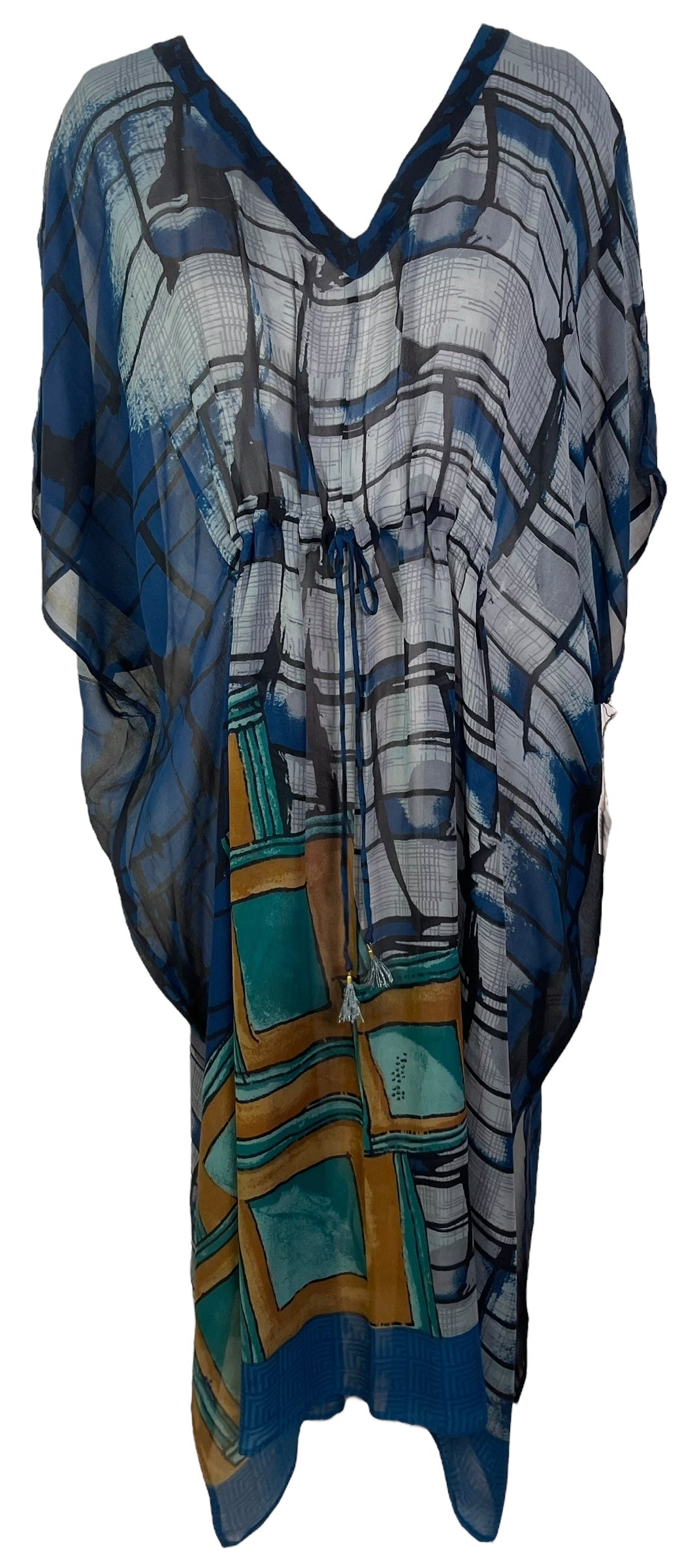 PRG6785 Sheer Wabi Sabi Pure Silk Maxi Kaftan