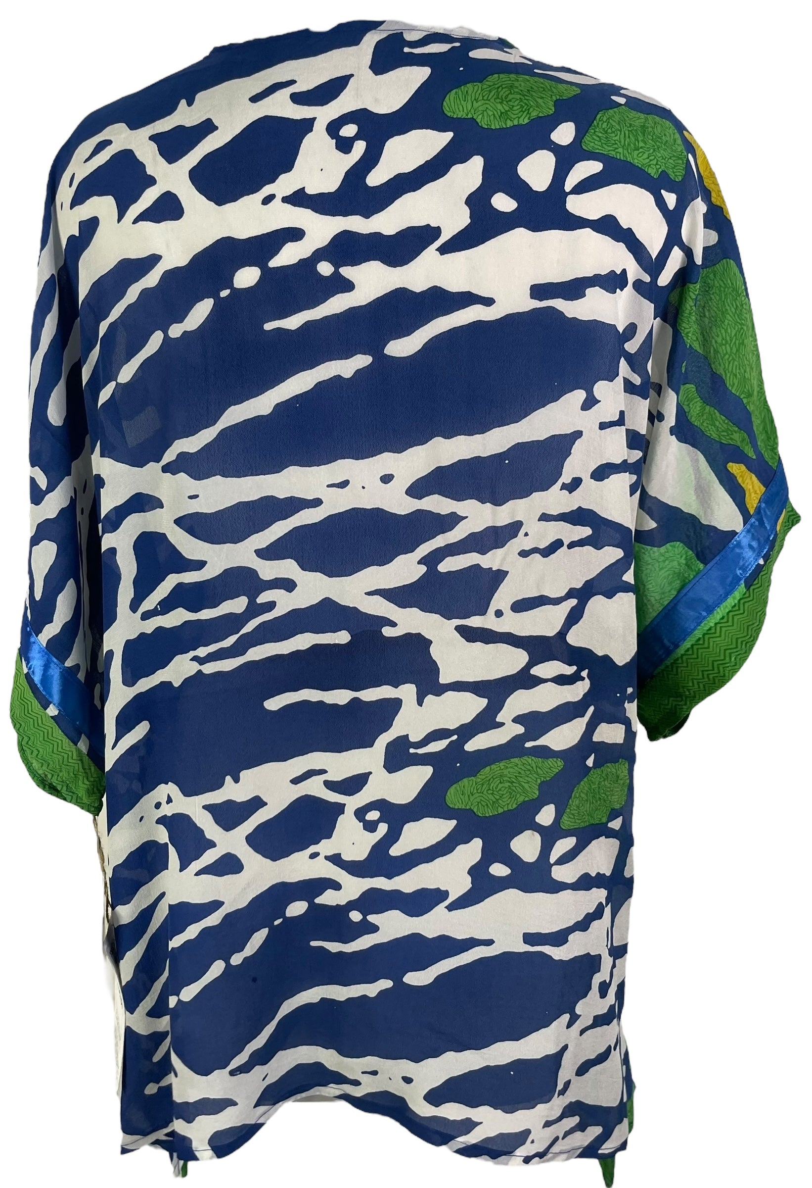 PRG6955 Sheer Avatar Pure Silk Long Tunic with Side Ties