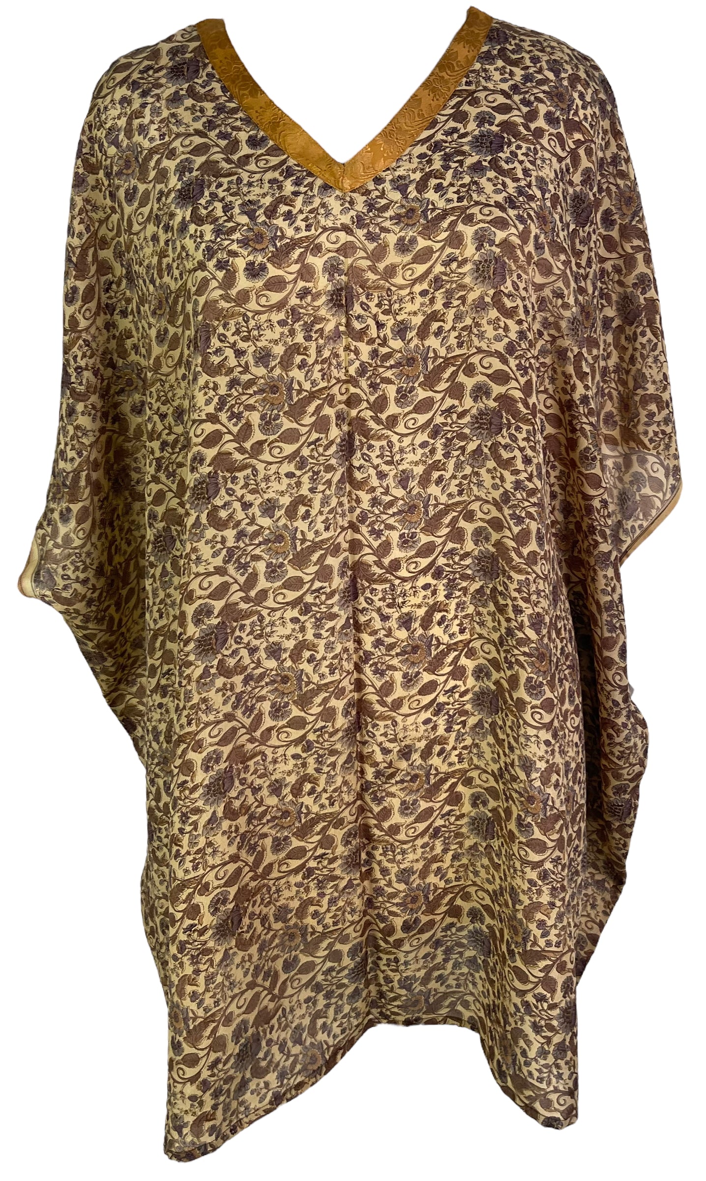 LADY LUCK PRC6067 Avatar Pure Silk Short Kaftan Tunic without Slits