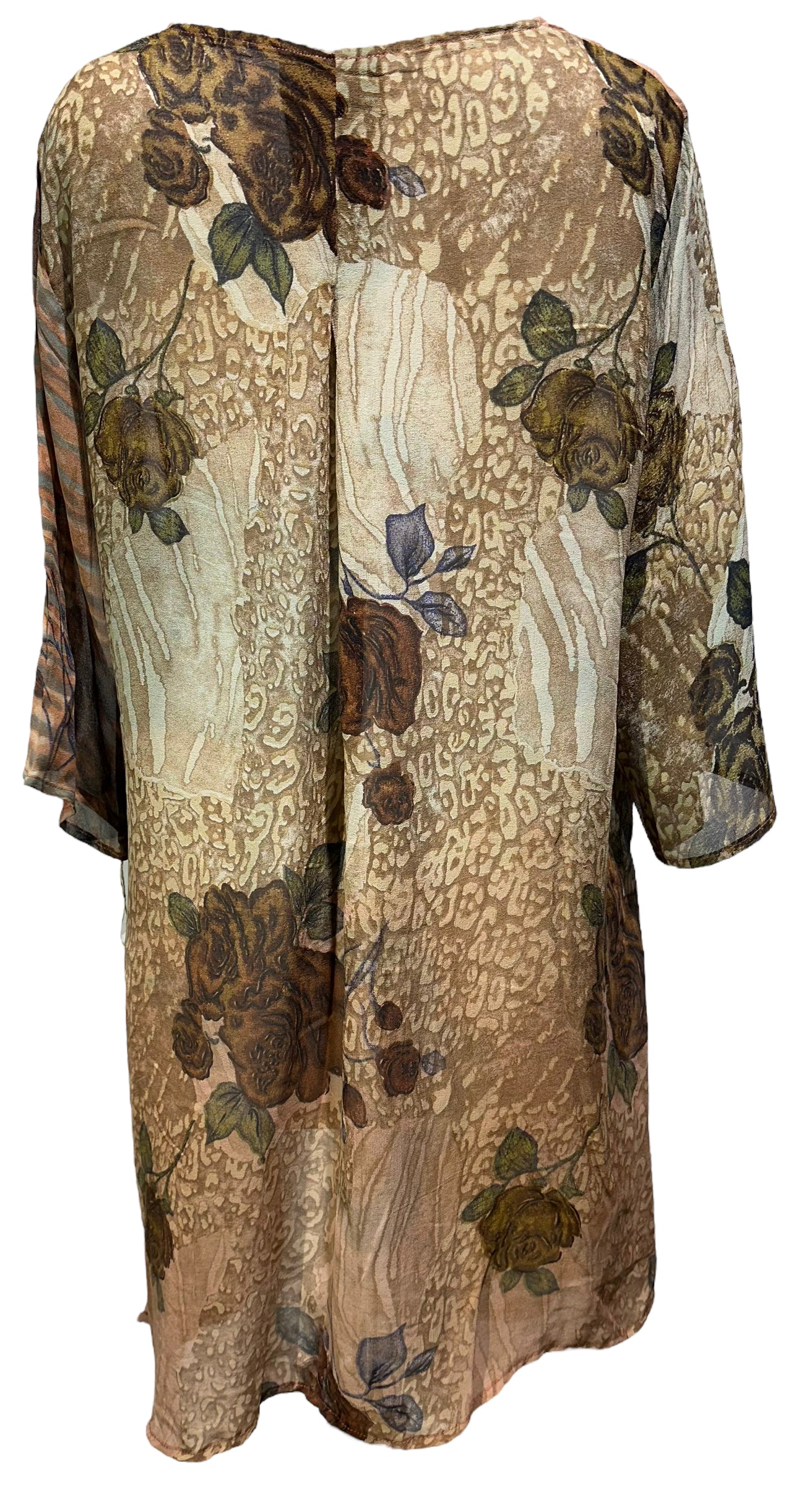 PRG4074 Sheer Avatar Pure Silk Self Pocket Tunic Dress