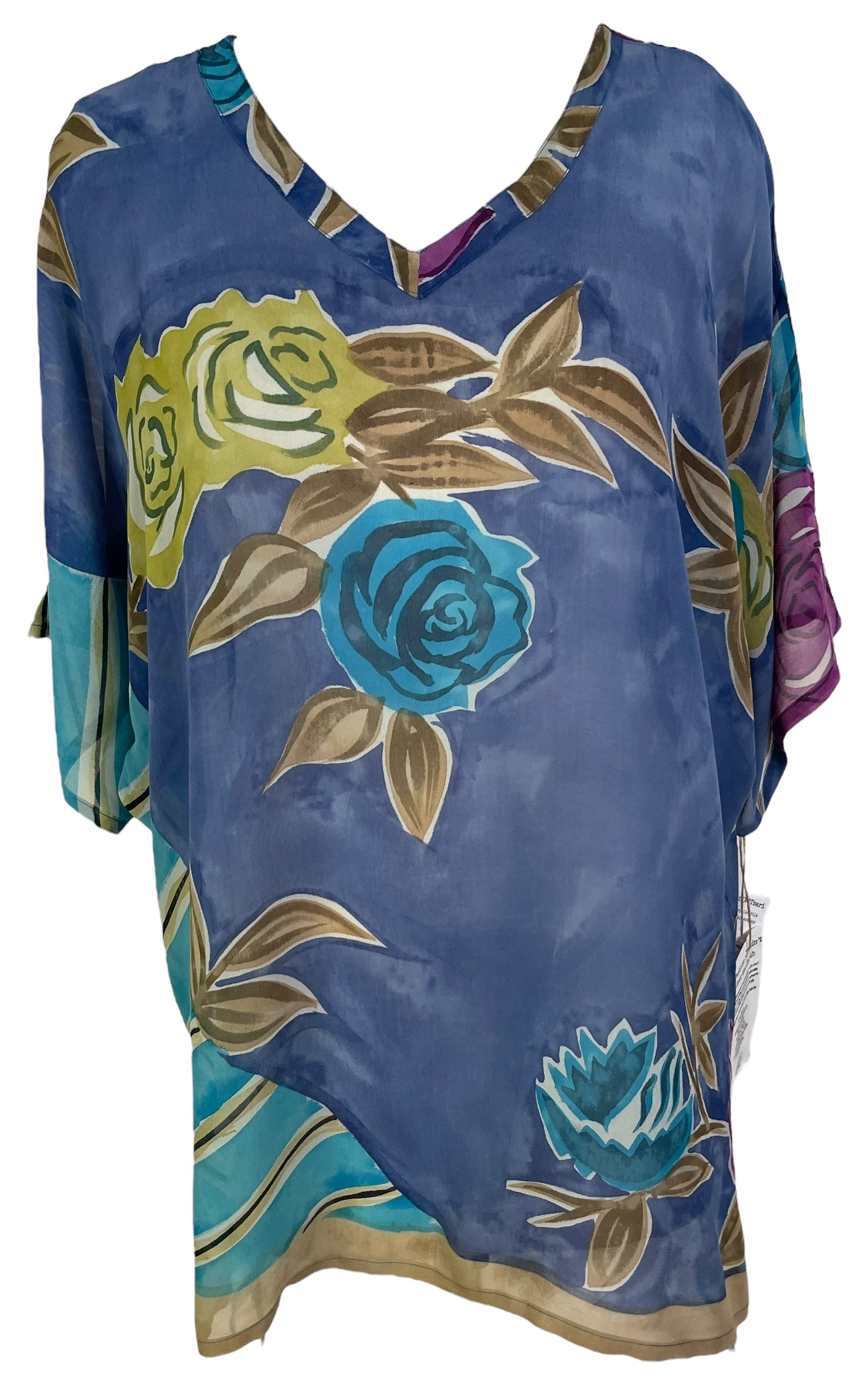 PRG6026 Sheer Avatar Pure Silk Self Pocket Tunic Dress