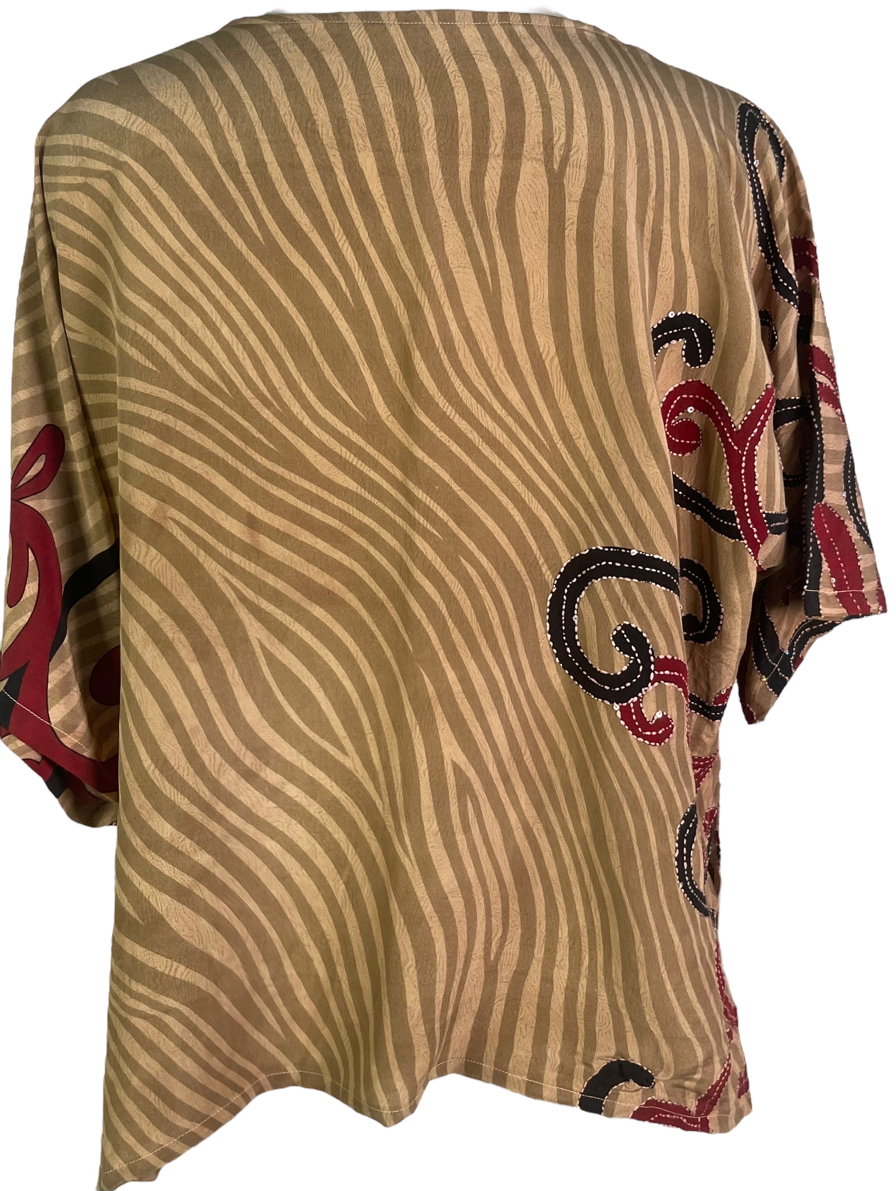 PRC6497 Wabi Sabi Pure Silk Side Slit Top