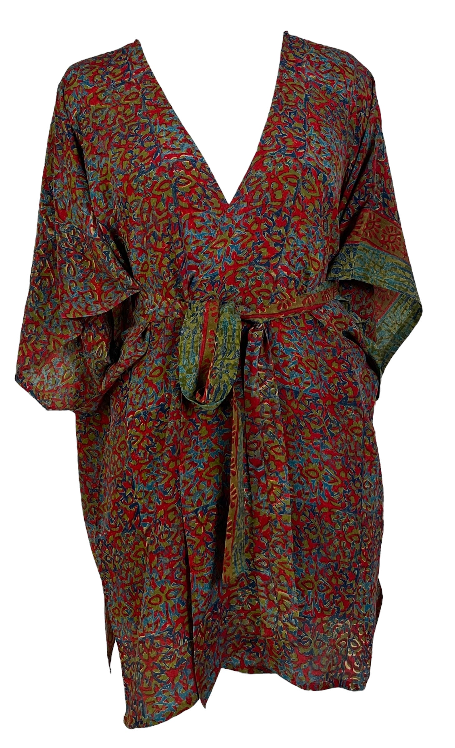 PRC6910 Avatar Pure Silk Kimono-Sleeved Jacket with Belt