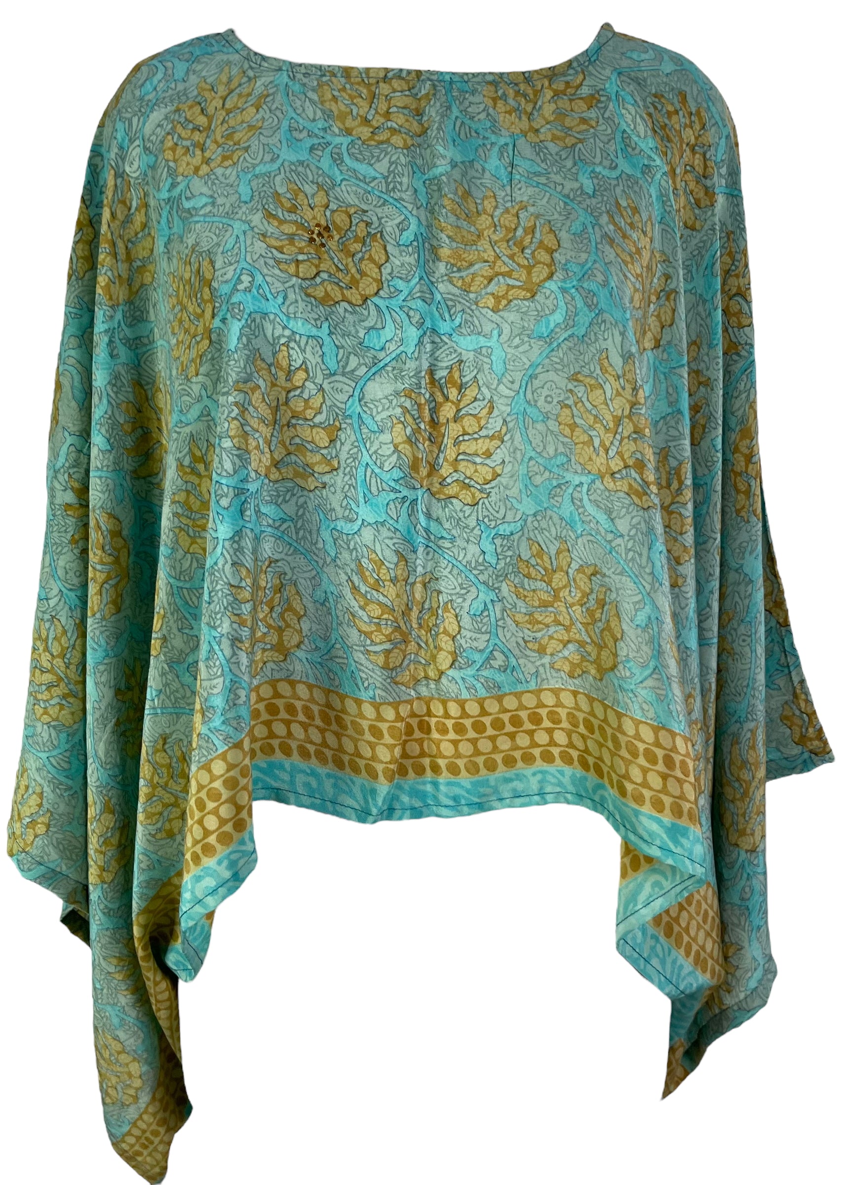 REVOLUTIONHER PRC6536 Avatar Pure Silk Kimono-Sleeved Top