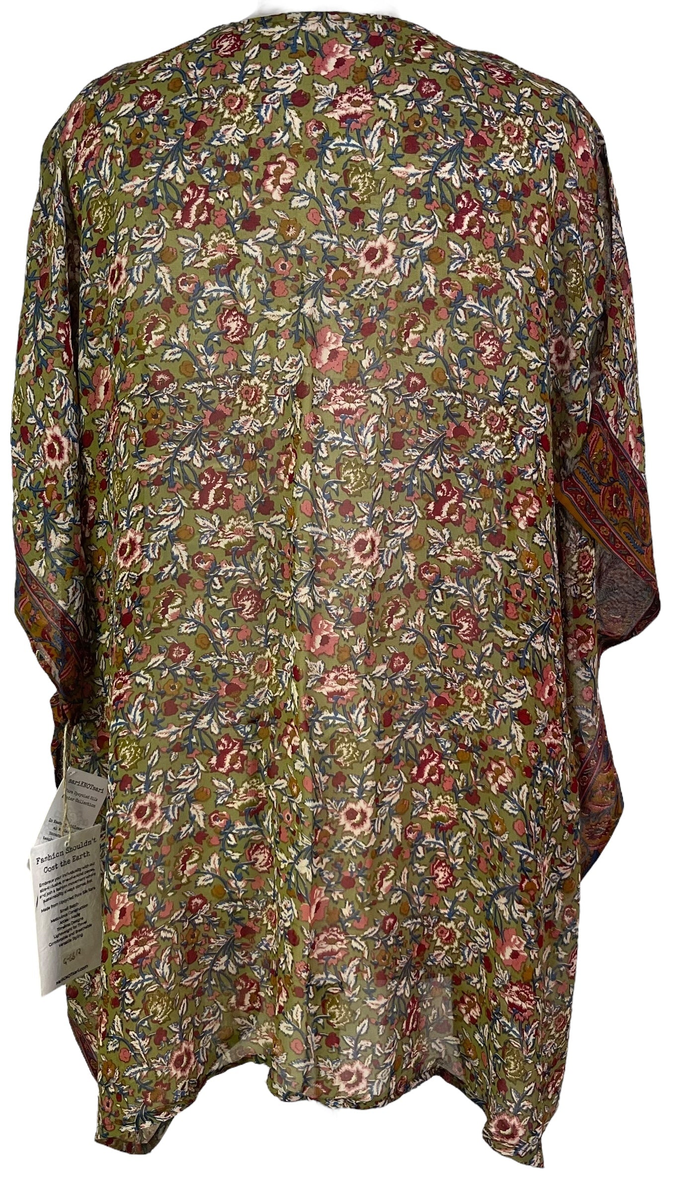 PRG6612 Sheer Avatar Pure Silk Short Kaftan Tunic without Slits