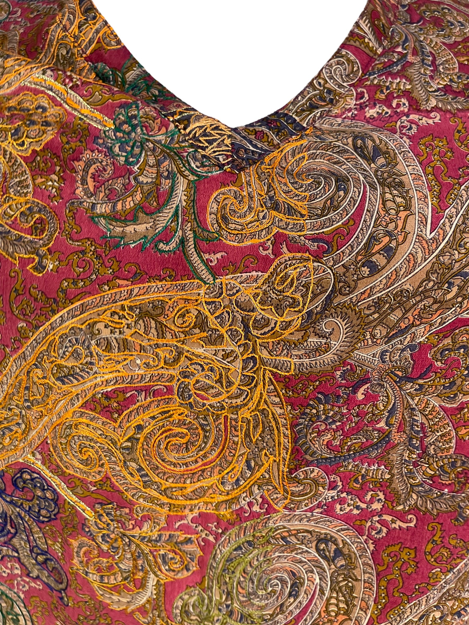 PRC6112 Avatar Pure Silk Short Kaftan Tunic without Slits