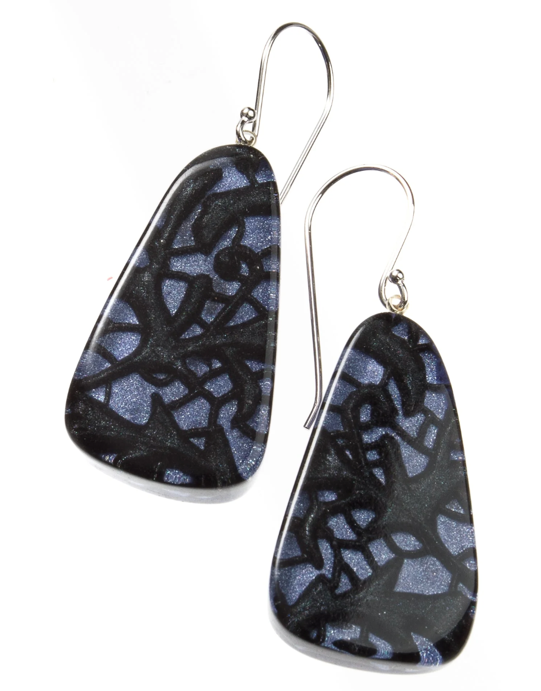 Winter Periwinkle Blue Peace Earrings - Short Hook