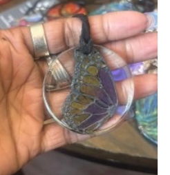 Painted Butterfly Wing Pendant