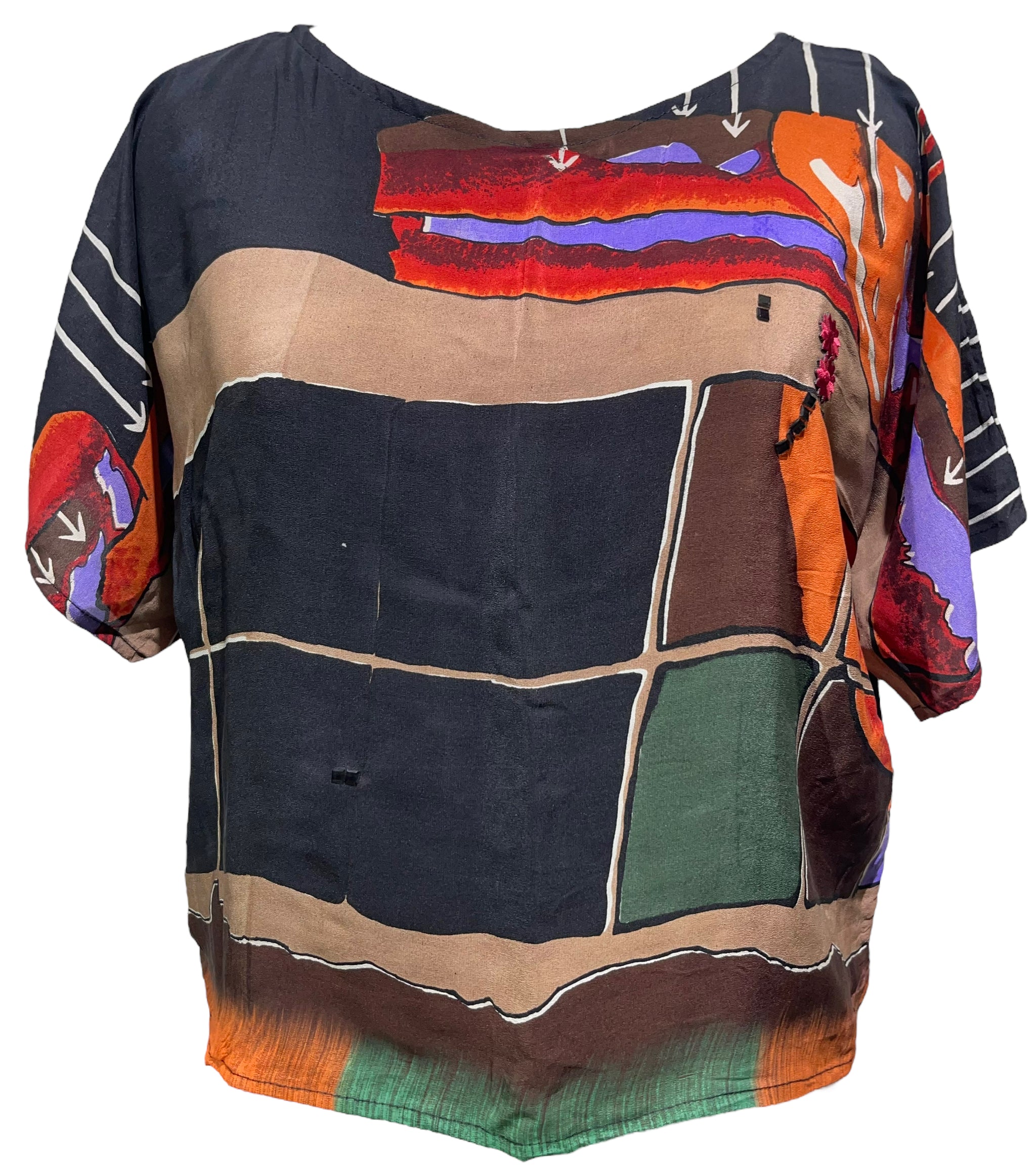 PRG6035 Sheer Avatar Pure Silk Boxy Top