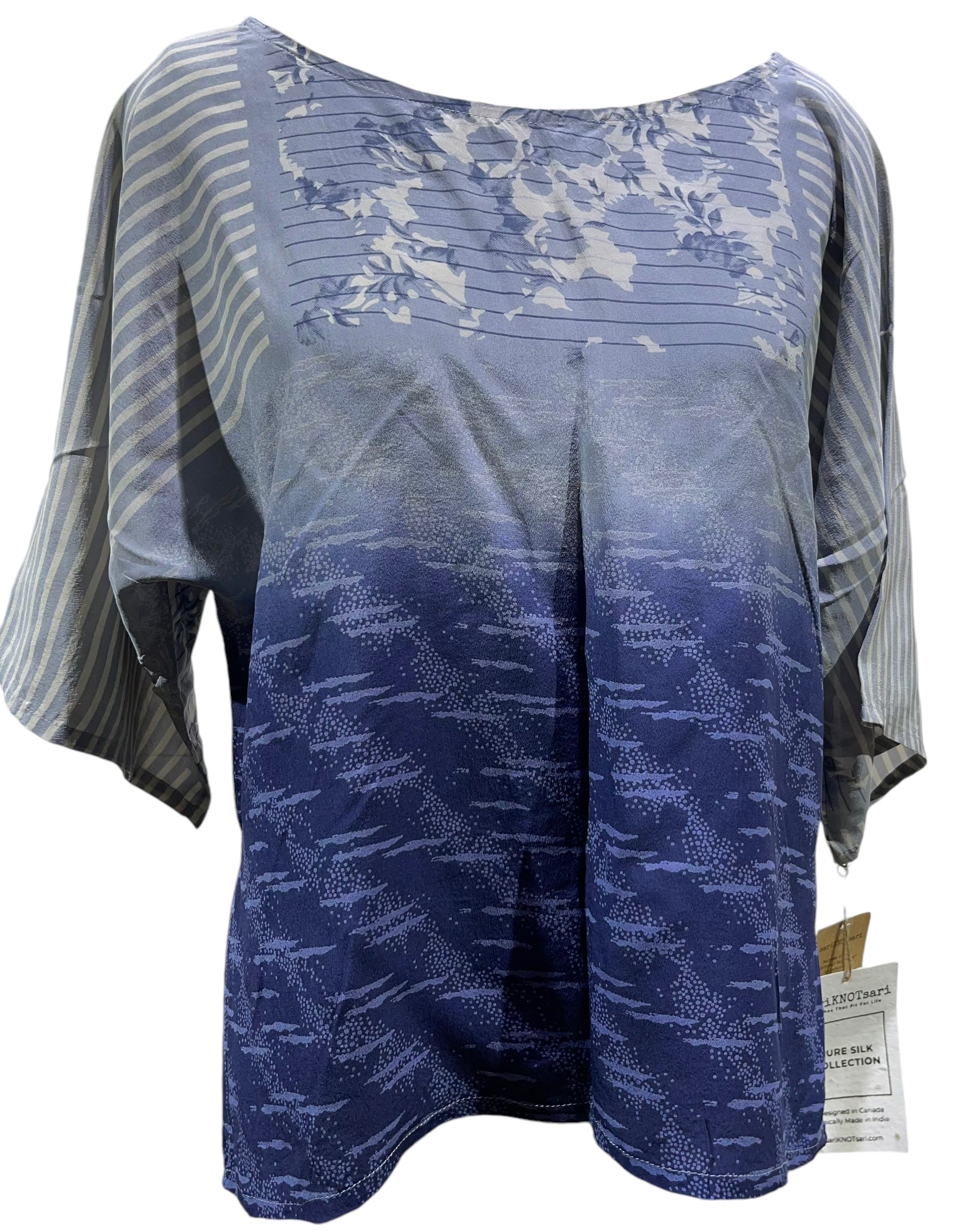 PRC4361 Wabi Sabi Pure Silk Side Slit Top