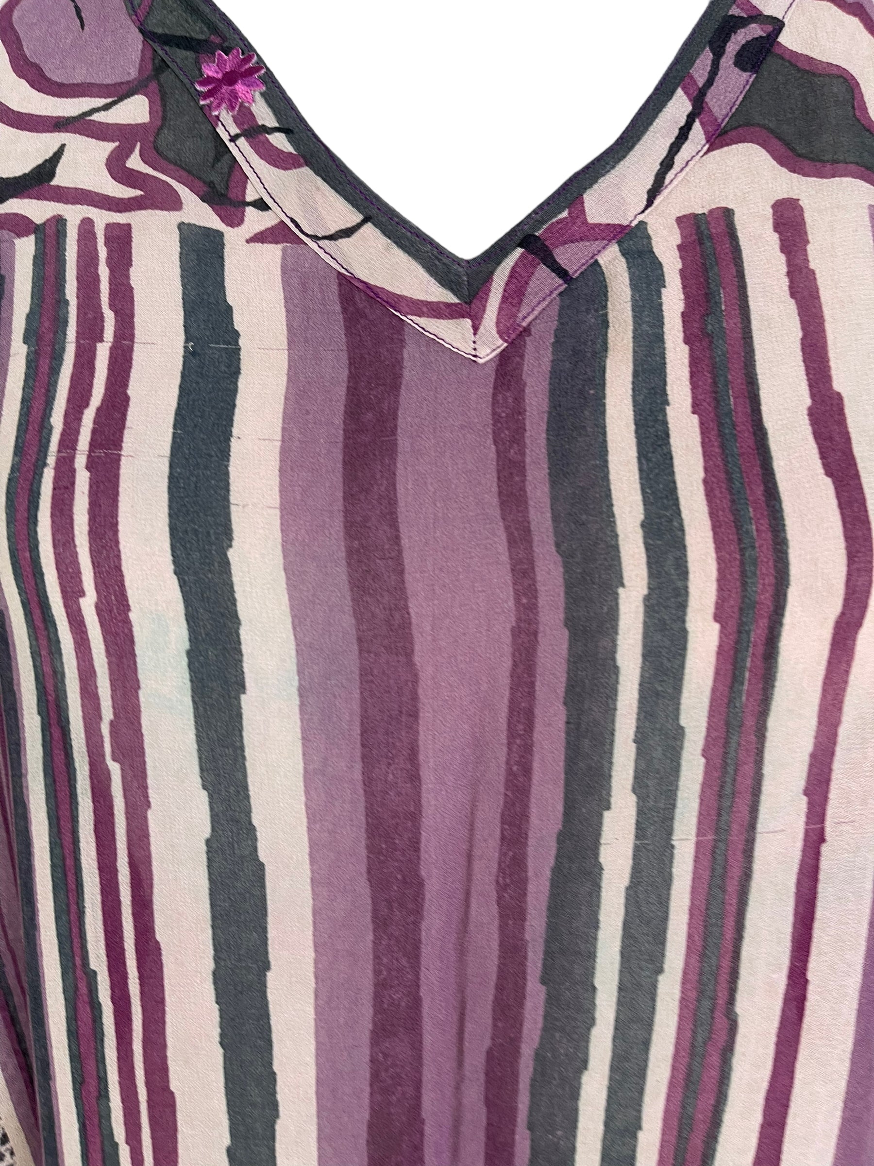 PRG6408 Sheer Wabi Sabi Pure Silk Midi Length Kaftan