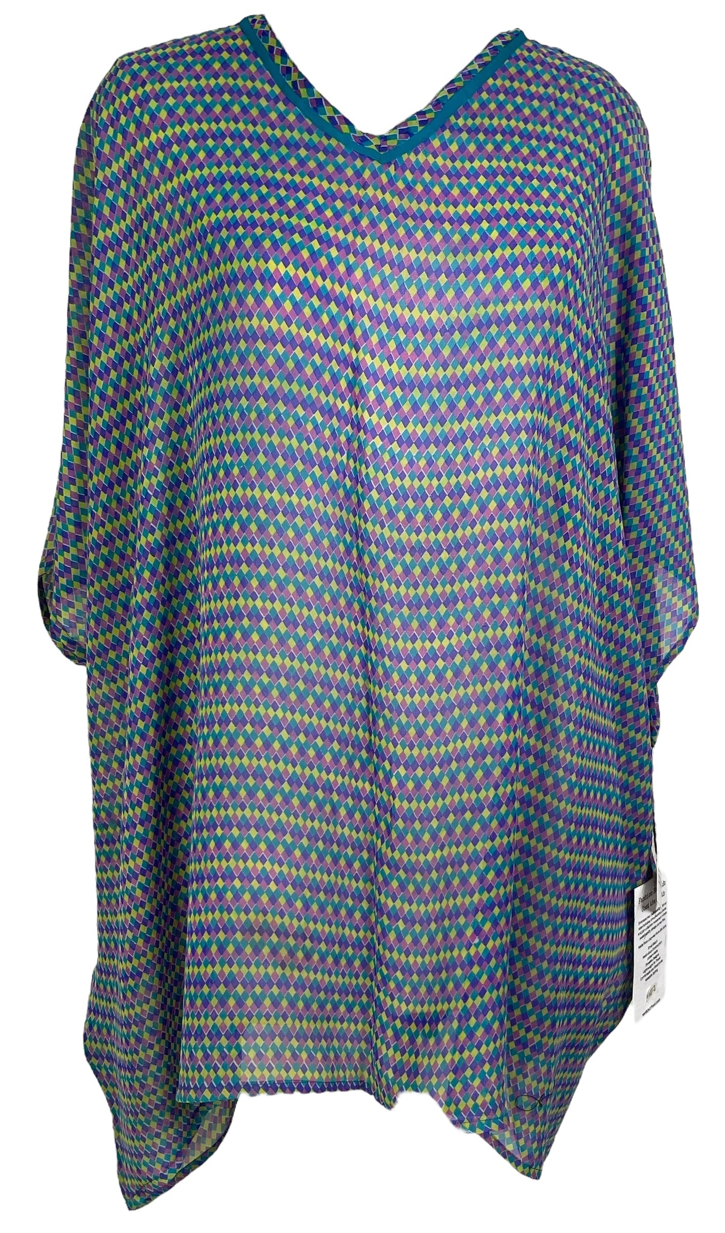 PRG6813 Sheer Avatar Pure Silk Short Kaftan Tunic without Slits