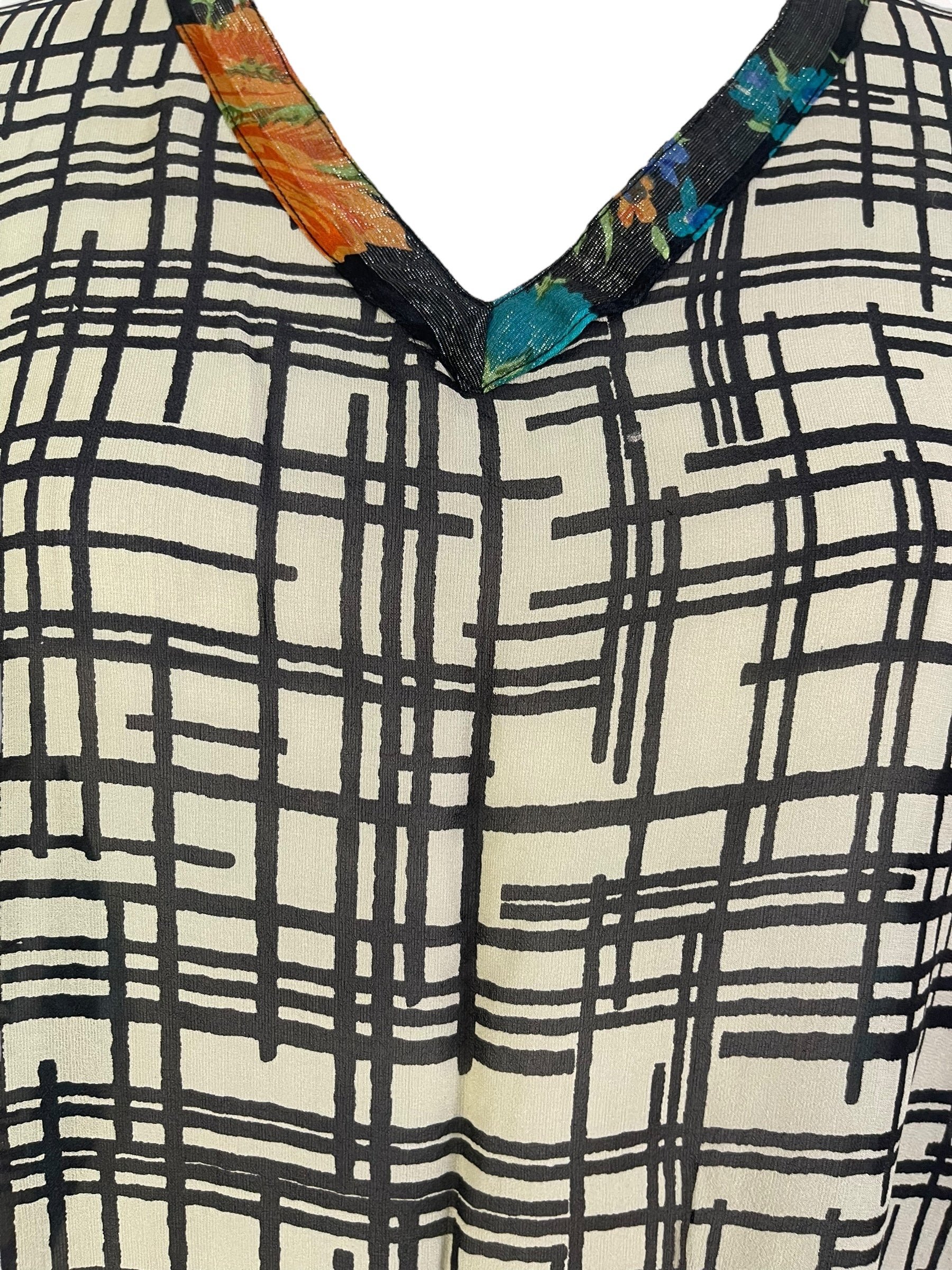 REVOLUTIONHER PRG7190 Sheer Avatar Pure Silk Short Kaftan Tunic without Slits