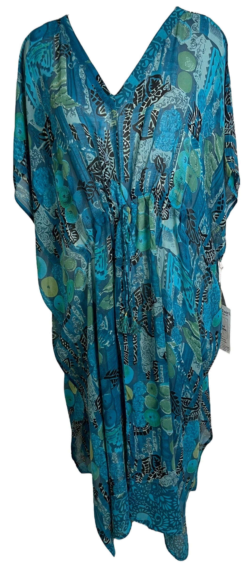 PRG6781 Sheer Wabi Sabi Pure Silk Maxi Kaftan