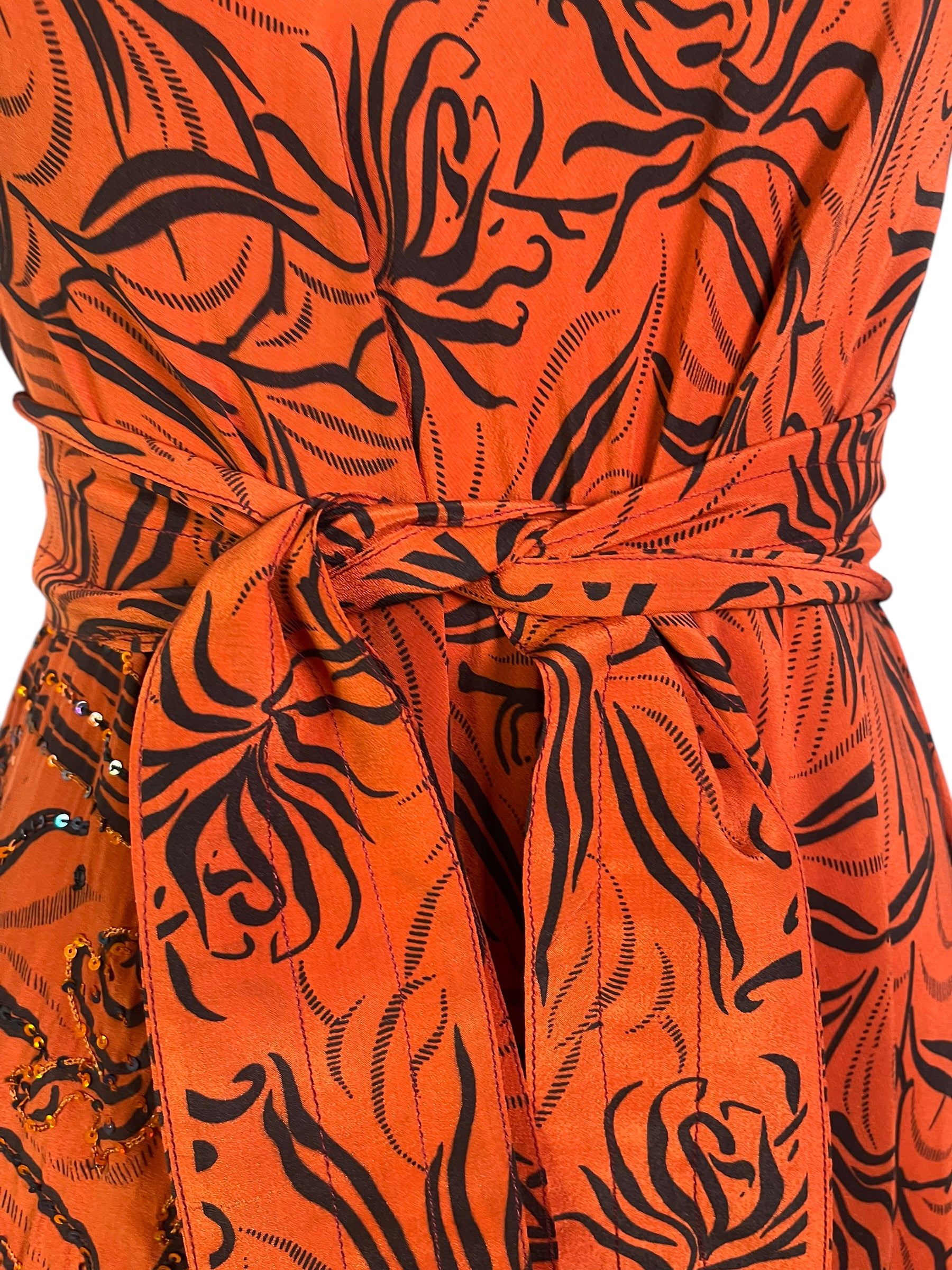 PRC6580 Avatar Pure Silk Maxi Dress with Belt