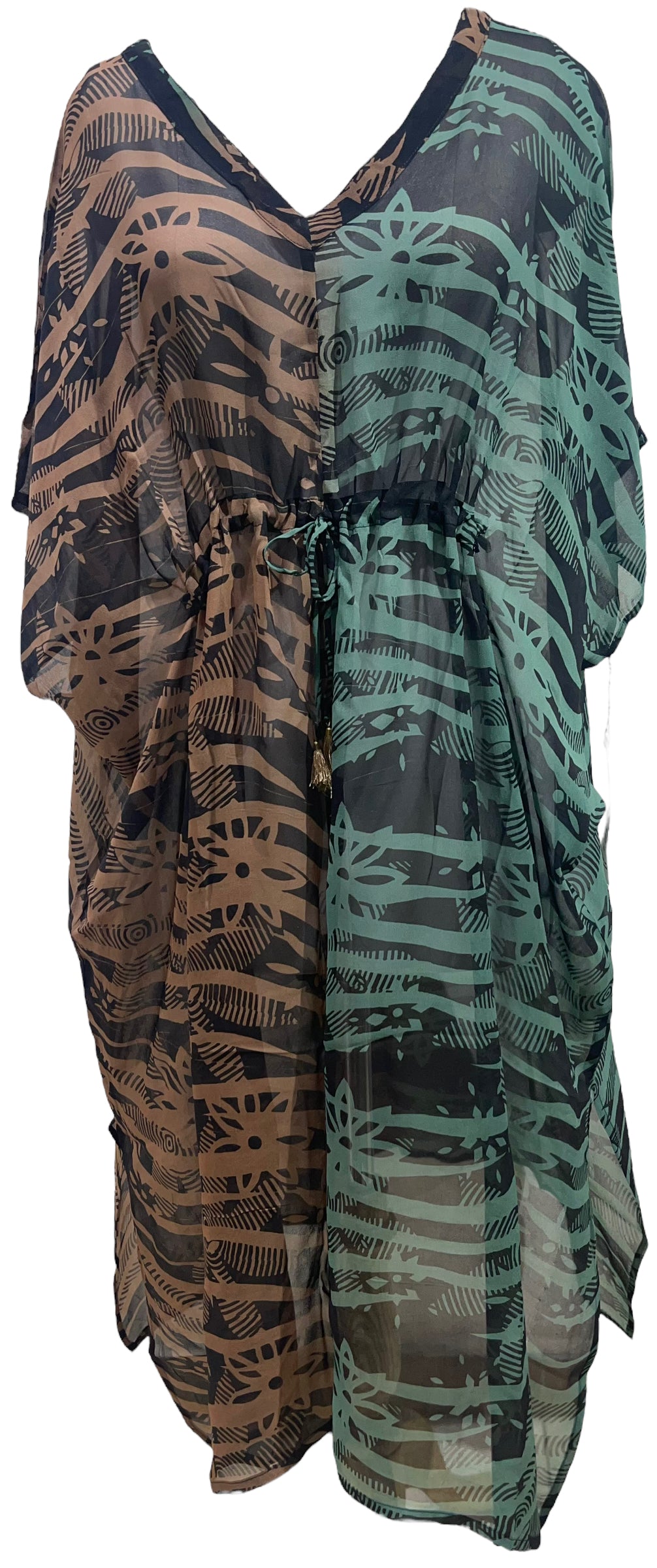 PRG7475 Sheer Avatar Pure Silk Midi Length Kaftan