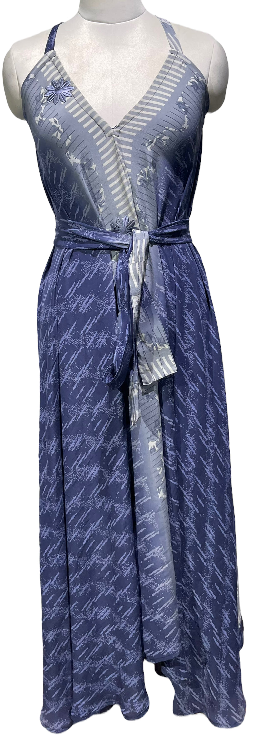 PRC4361 Wabi Sabi Pure Silk Maxi Dress with Belt