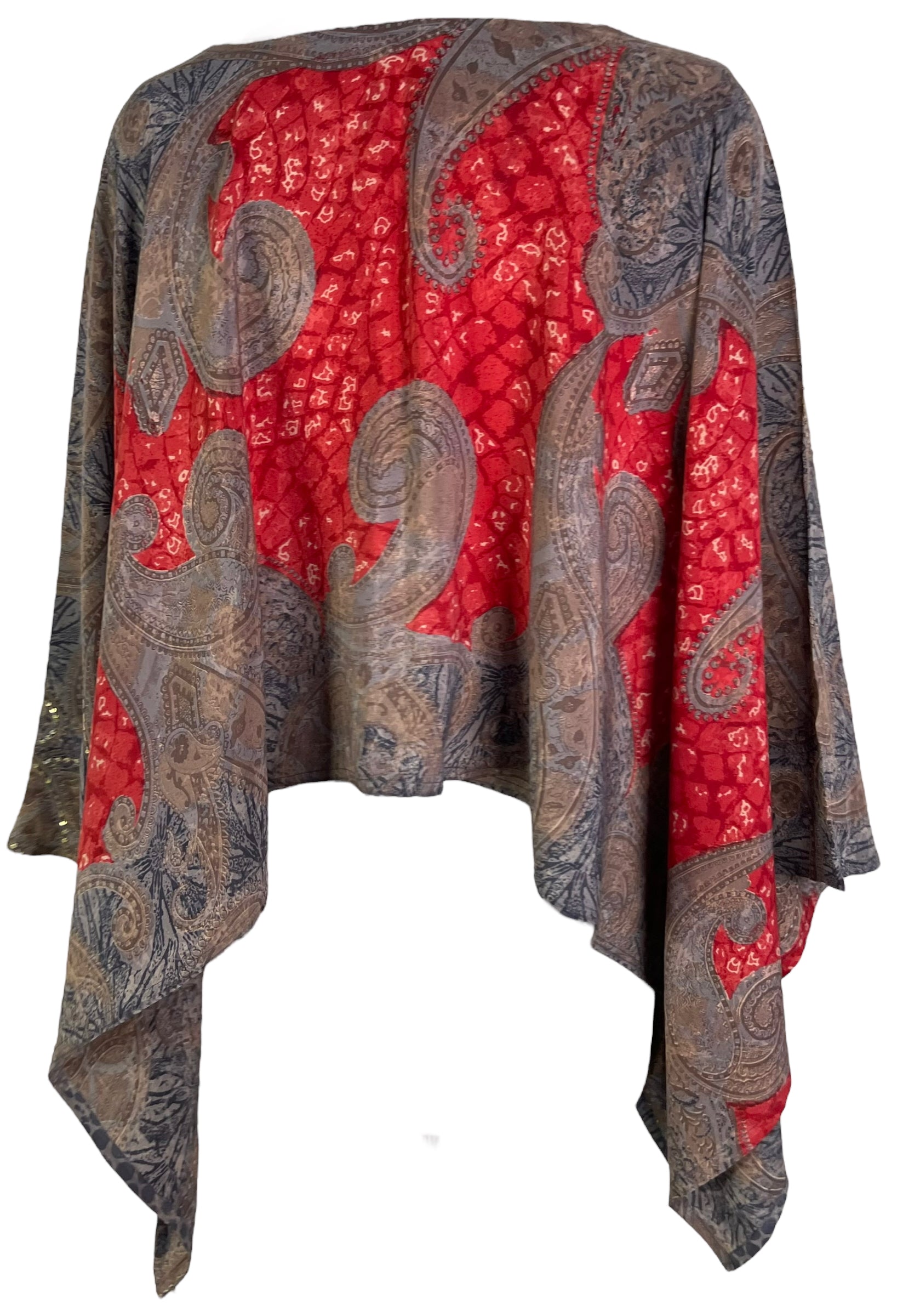 REVOLUTIONHER PRC6398 Avatar Pure Silk Capelet Poncho