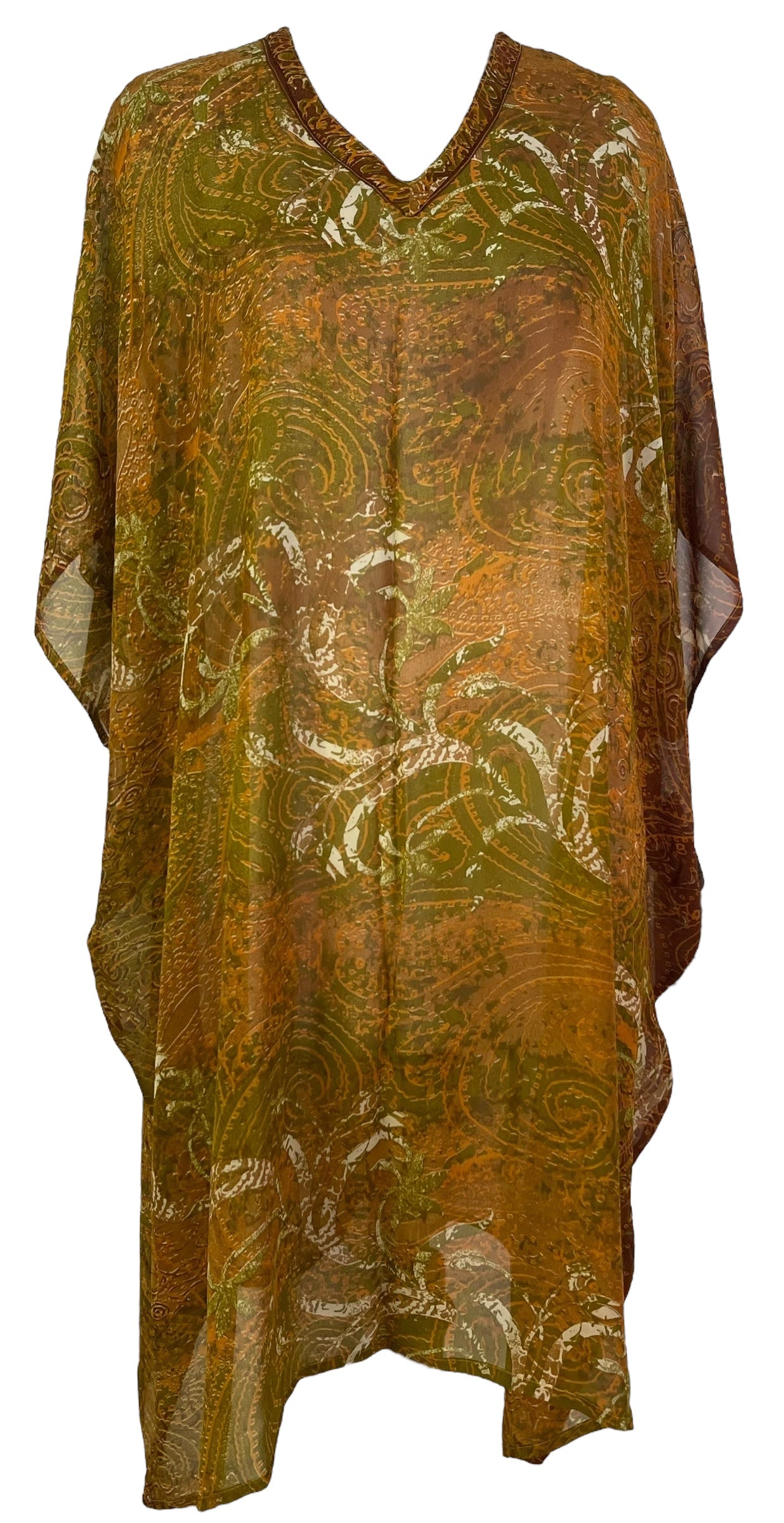 PRC7303 Avatar Pure Silk Short Kaftan Tunic with Slits