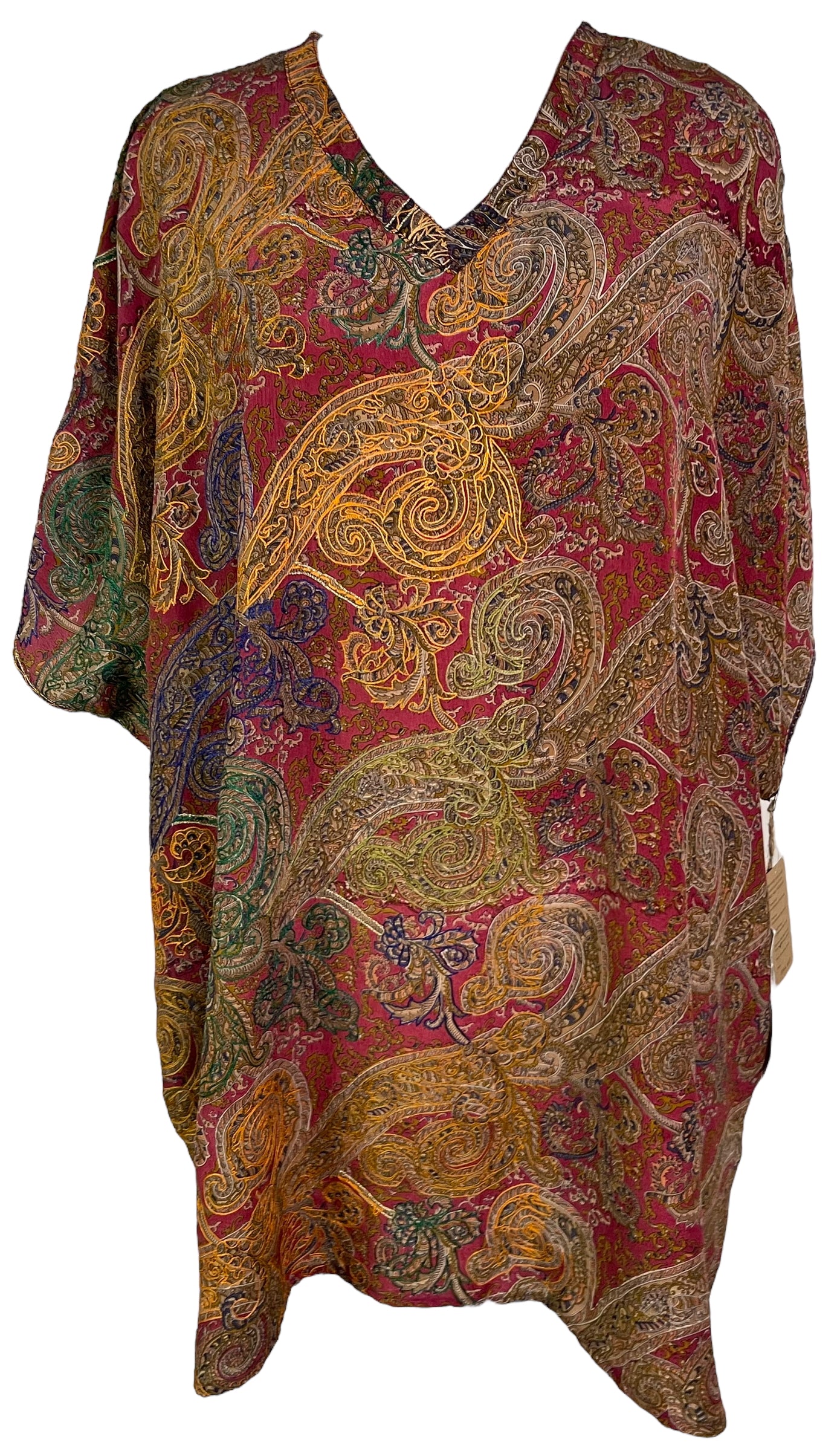 PRC6112 Avatar Pure Silk Short Kaftan Tunic without Slits
