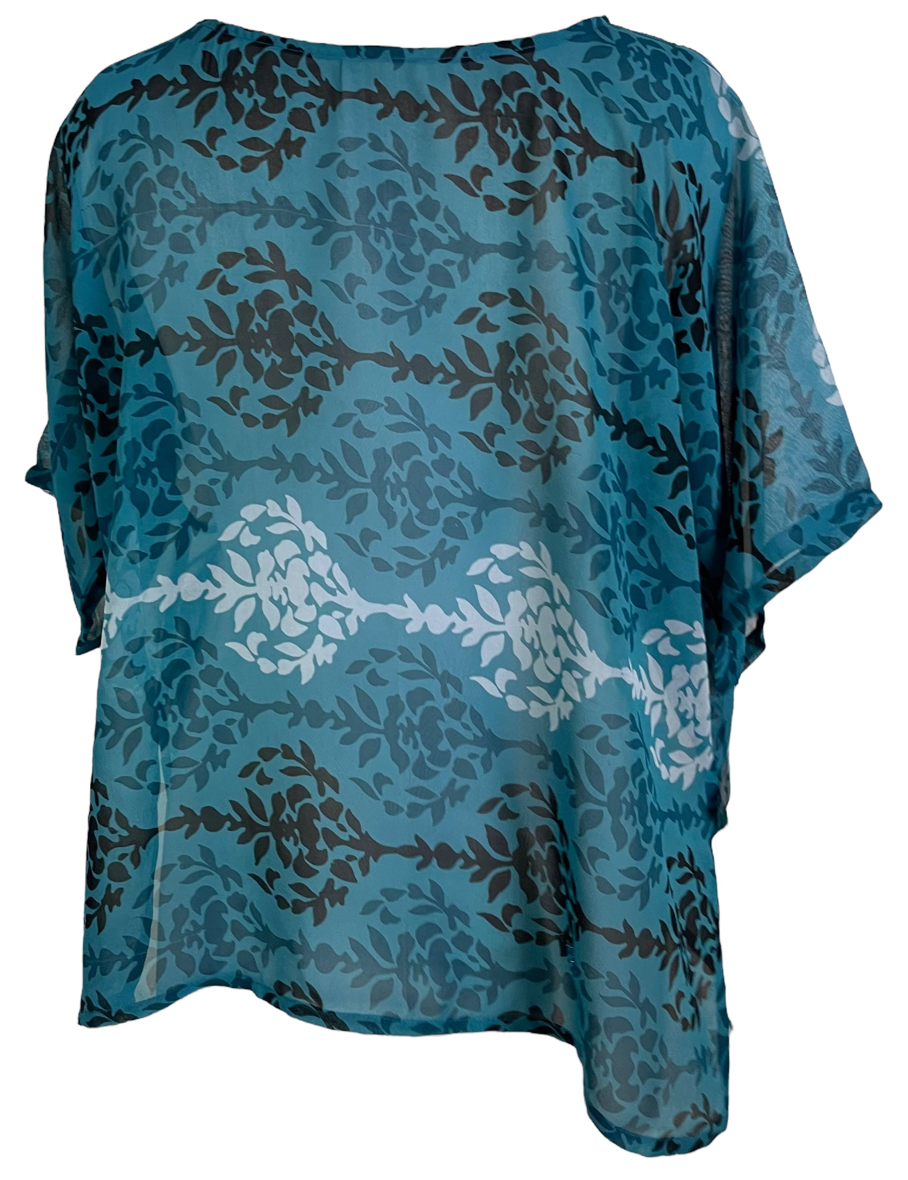 PRG6314 Sheer Wabi Sabi Pure Silk Side Slit Top