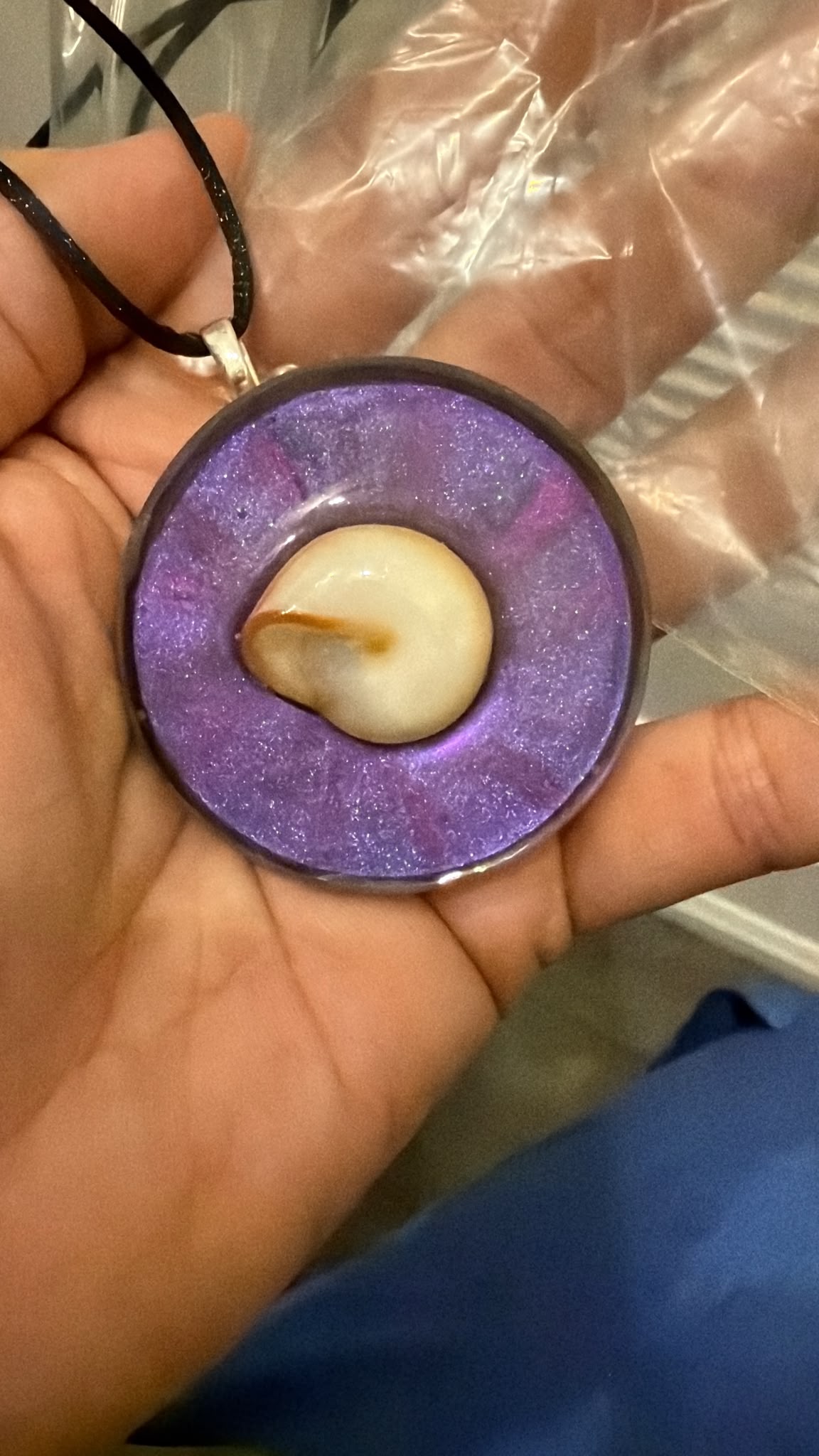 Purple and Magenta Shell Pendant