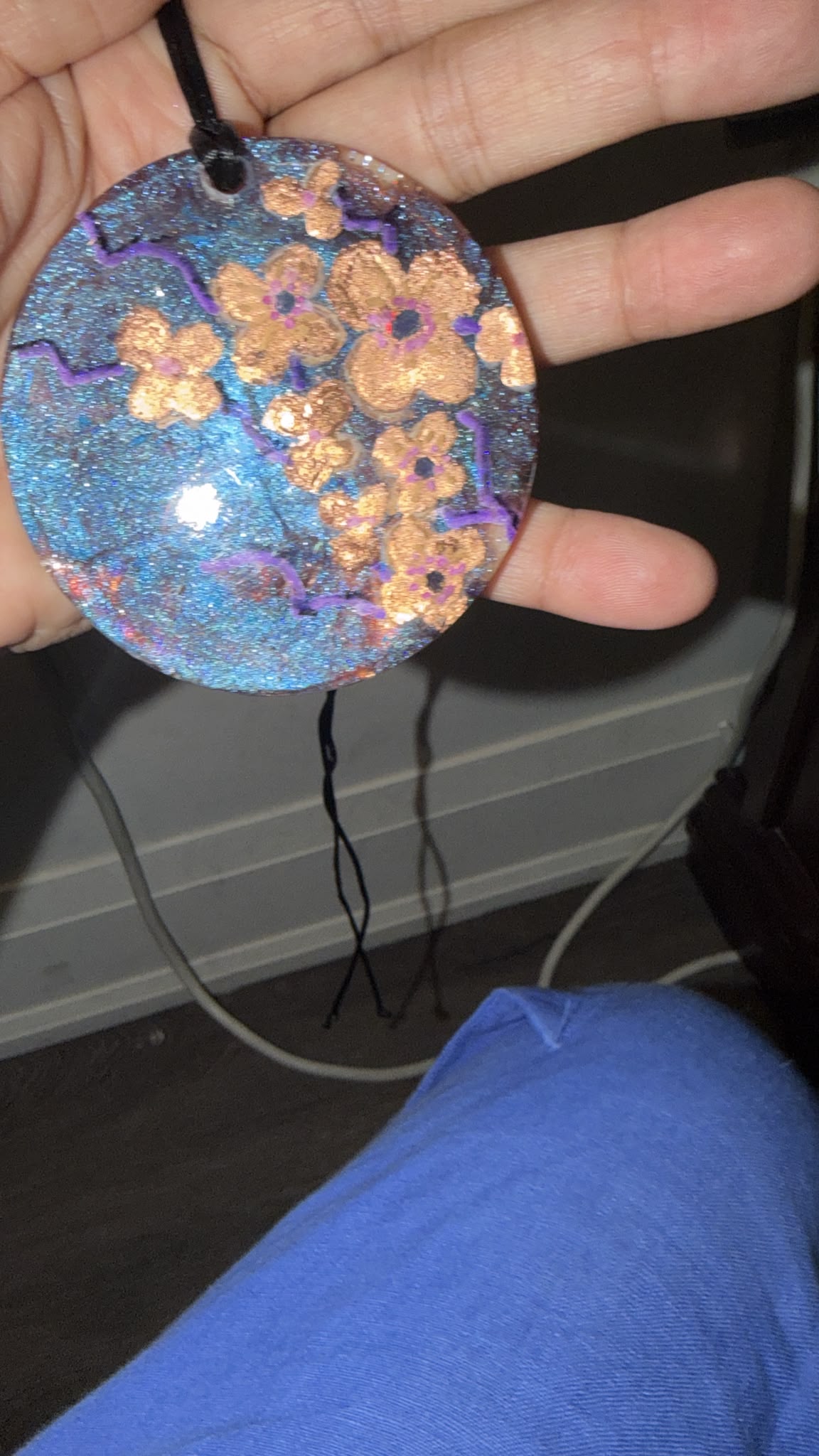 Blue and Copper Spray Pendant