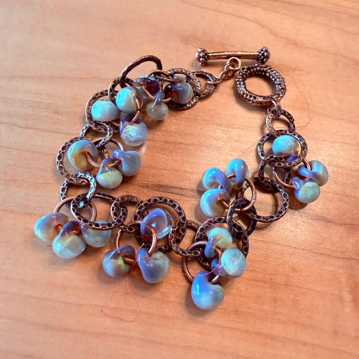 Releases Sunday at 8pm EST Verdigris Lampwork Bracelet