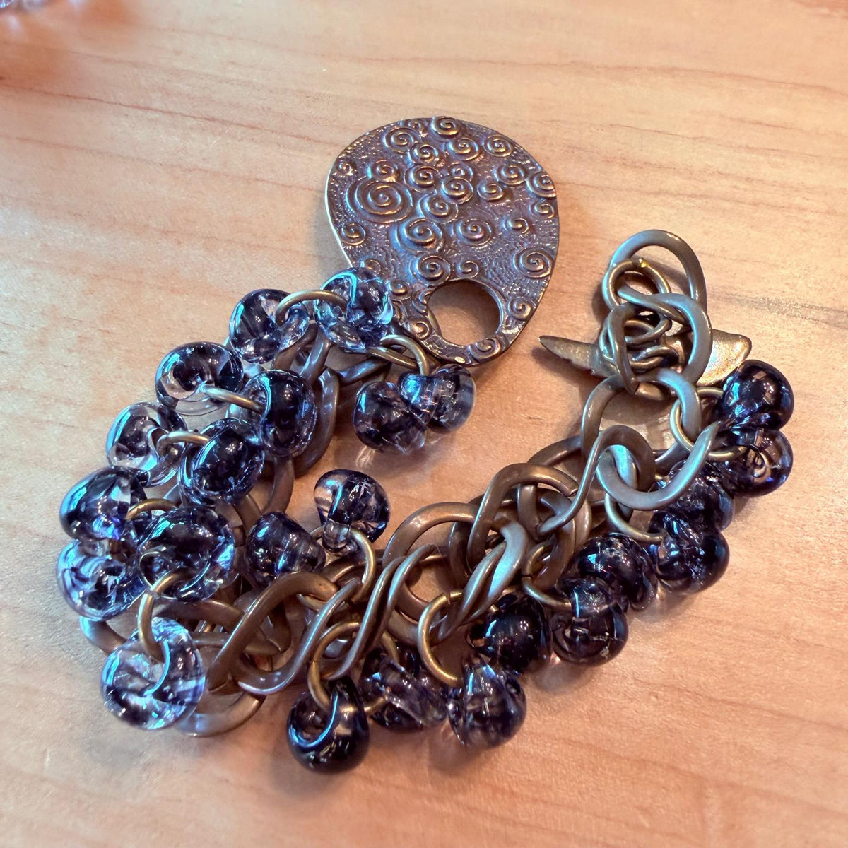 Releases Sunday at 8pm EST Bronze Night Lampwork Bracelet