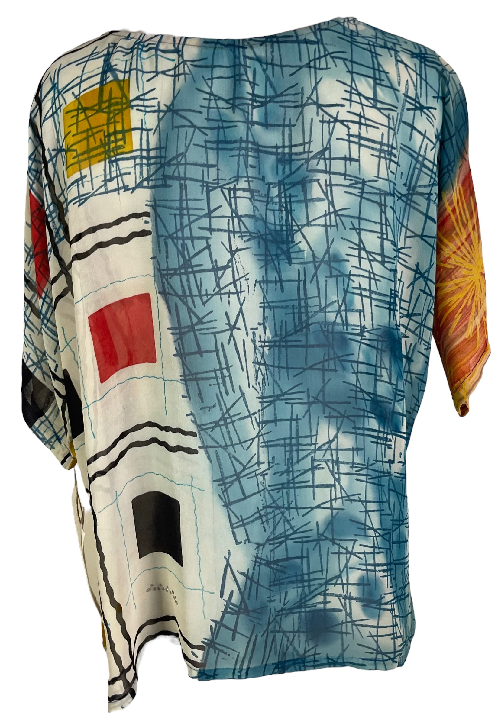 PRG6313 Sheer Avatar Pure Silk Side Slit Top