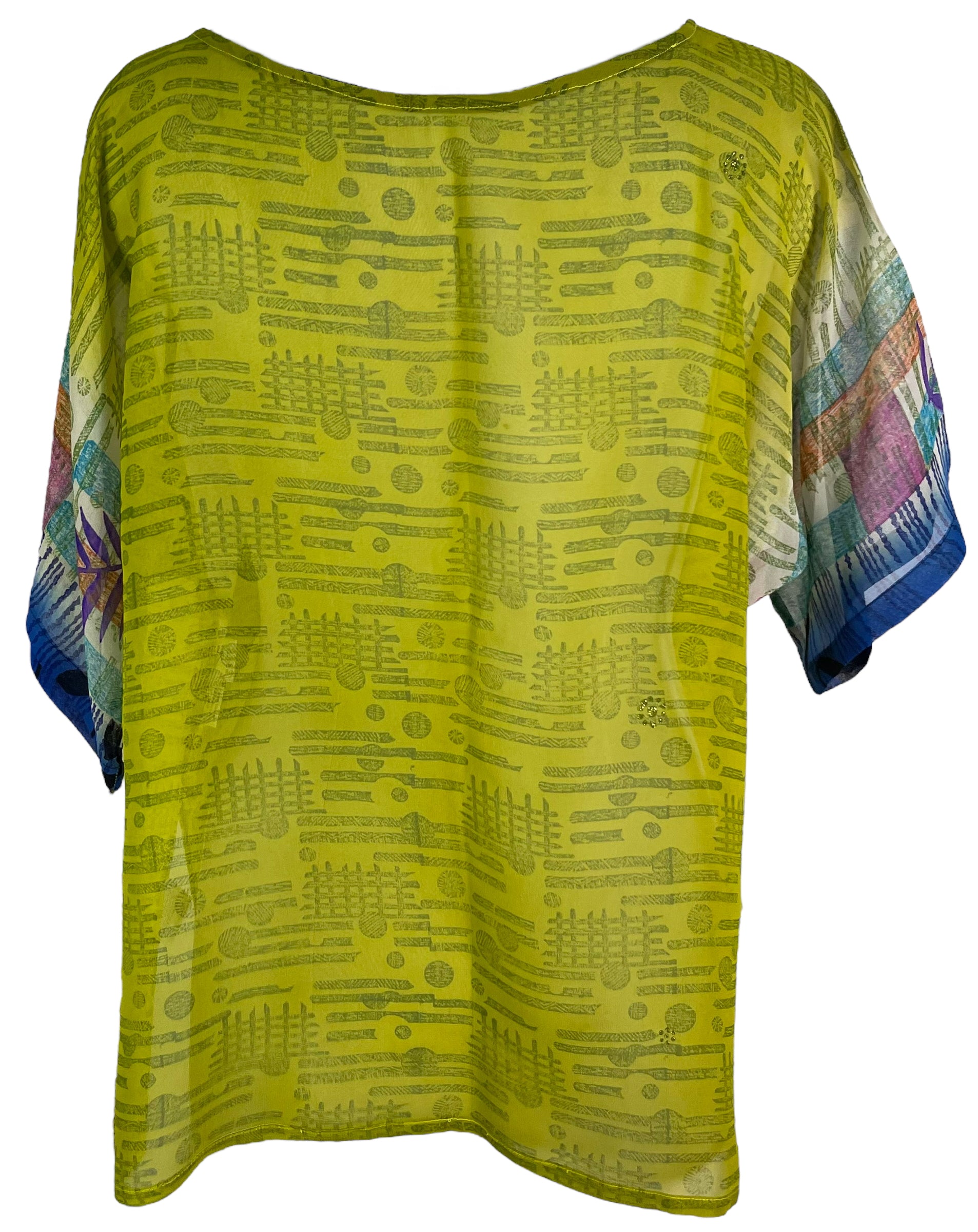 PRG6508 Sheer Avatar Pure Silk Side Slit Top