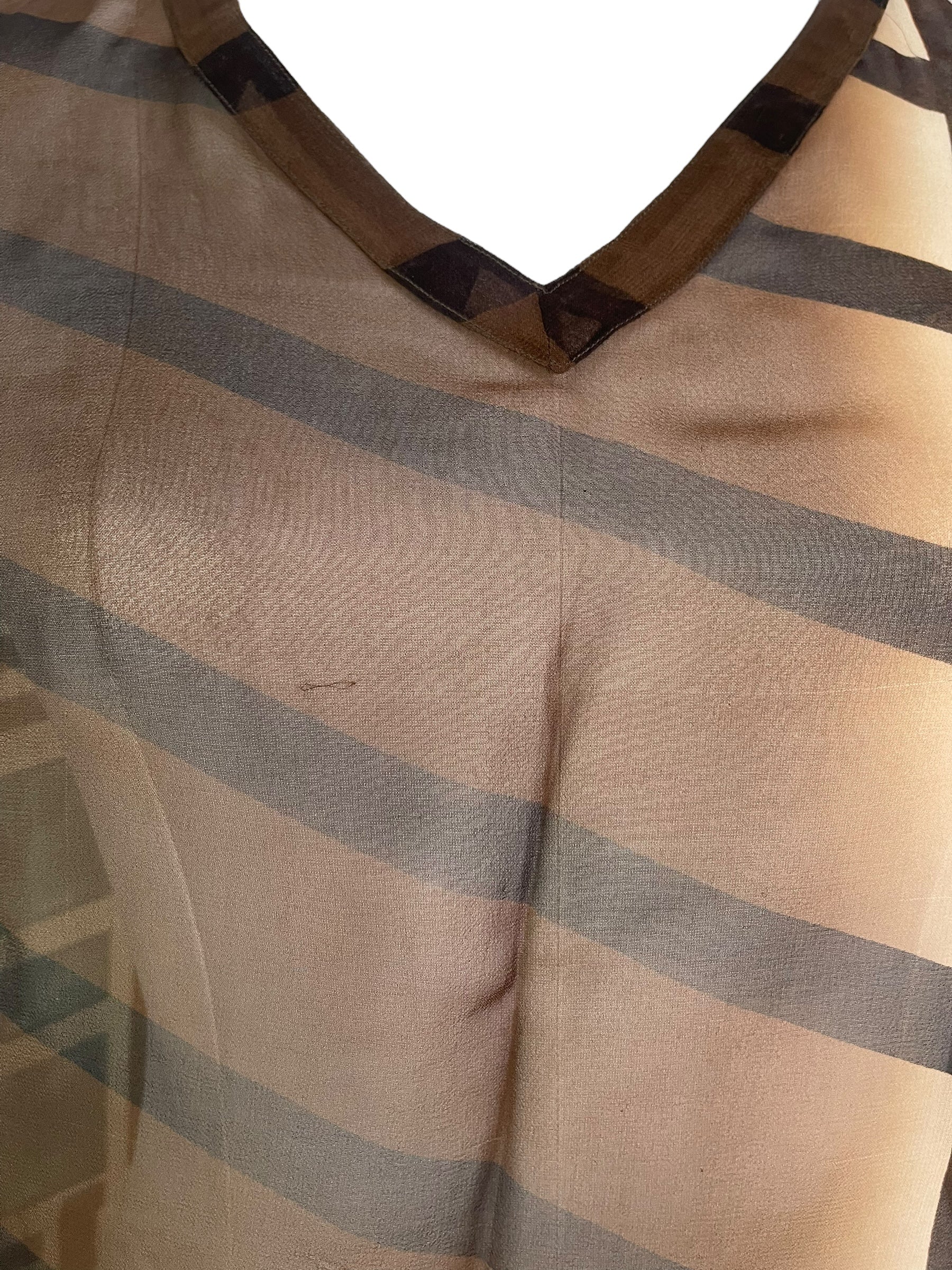 PRG7182 Sheer Wabi Sabi Pure Silk Short Kaftan Tunic without Slits