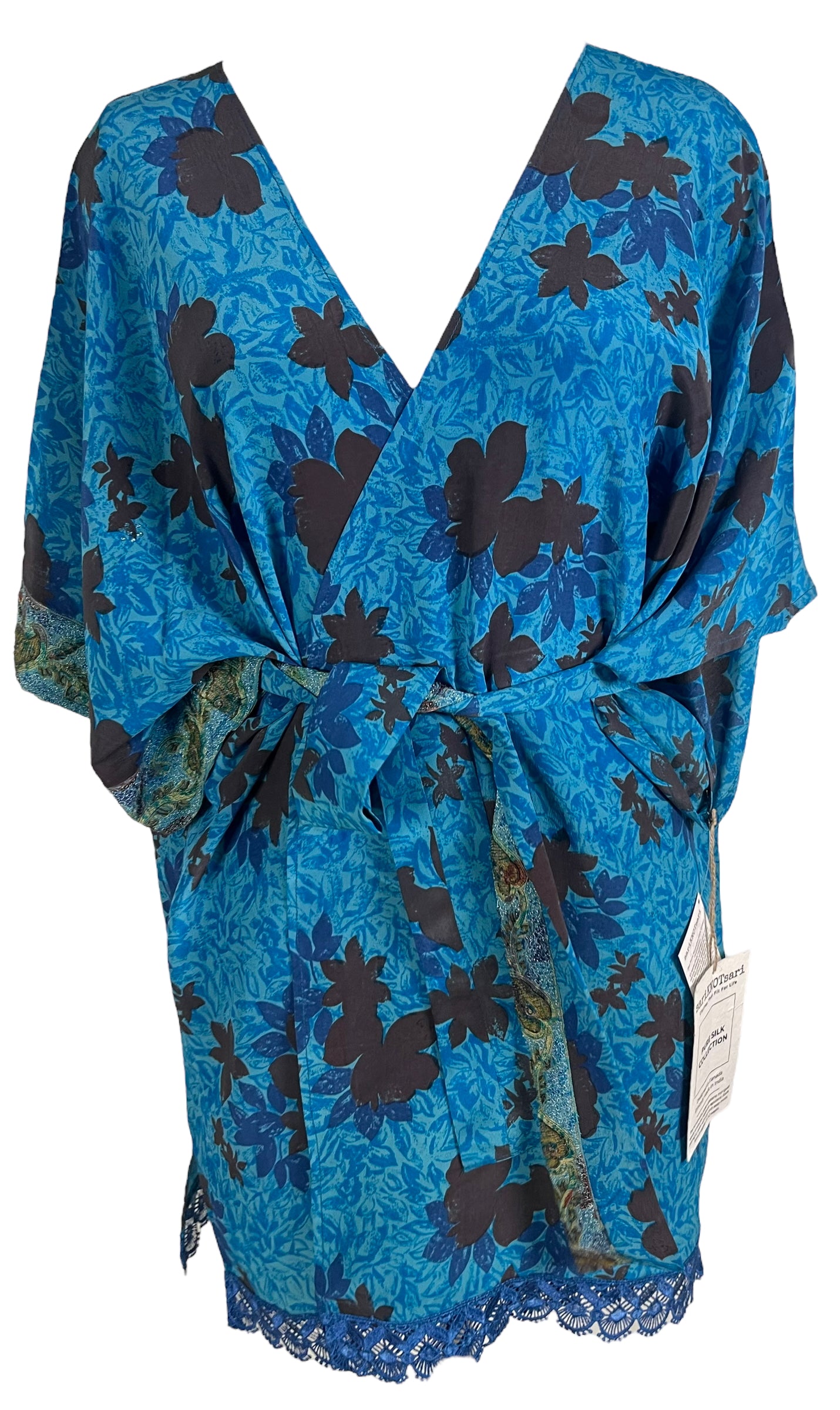 PRC5940 Avatar Pure Silk Kimono-Sleeved Jacket with Belt