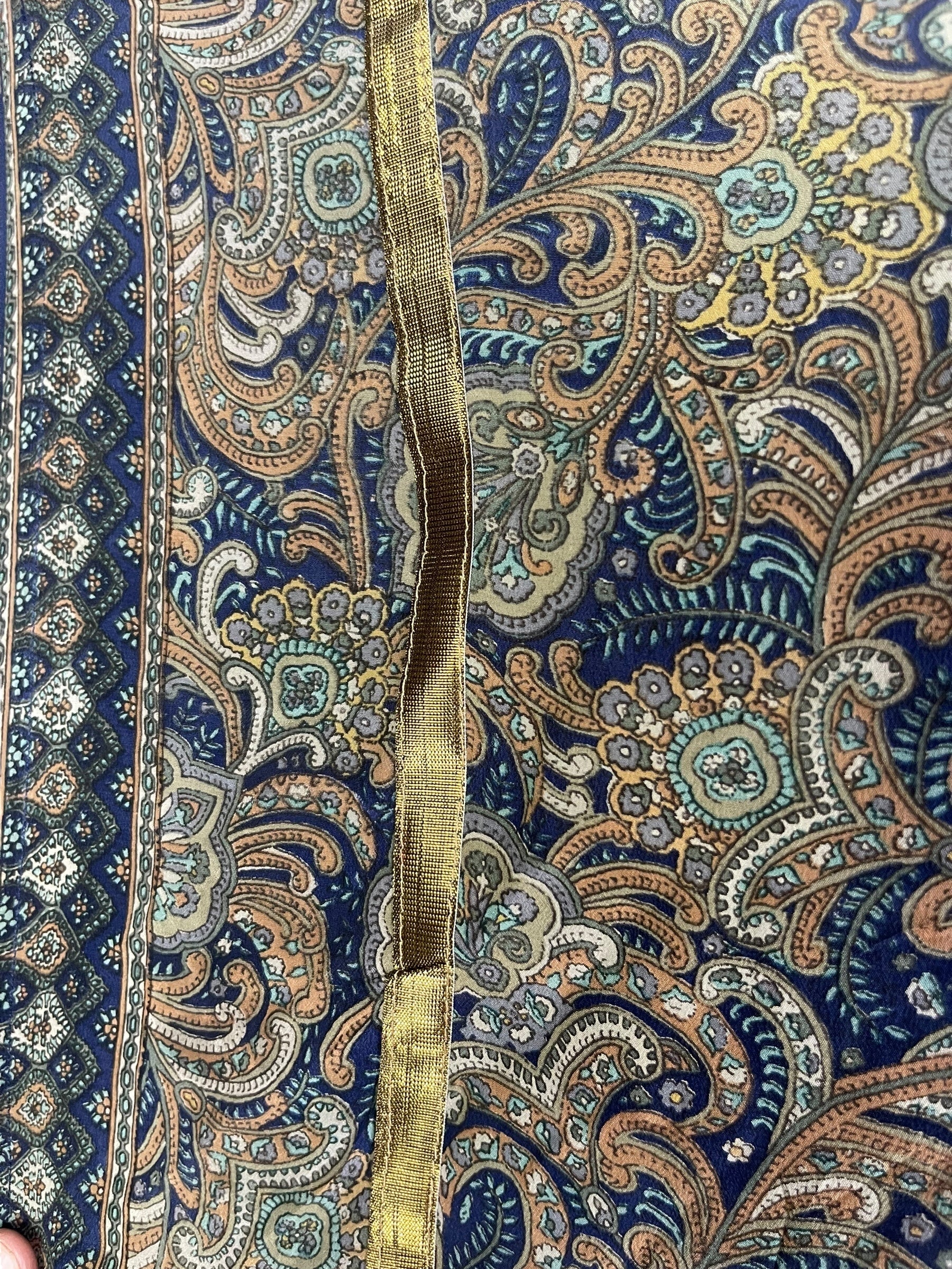 PRC6833 Avatar Long Pure Silk Kimono Sleeved Duster with Belt