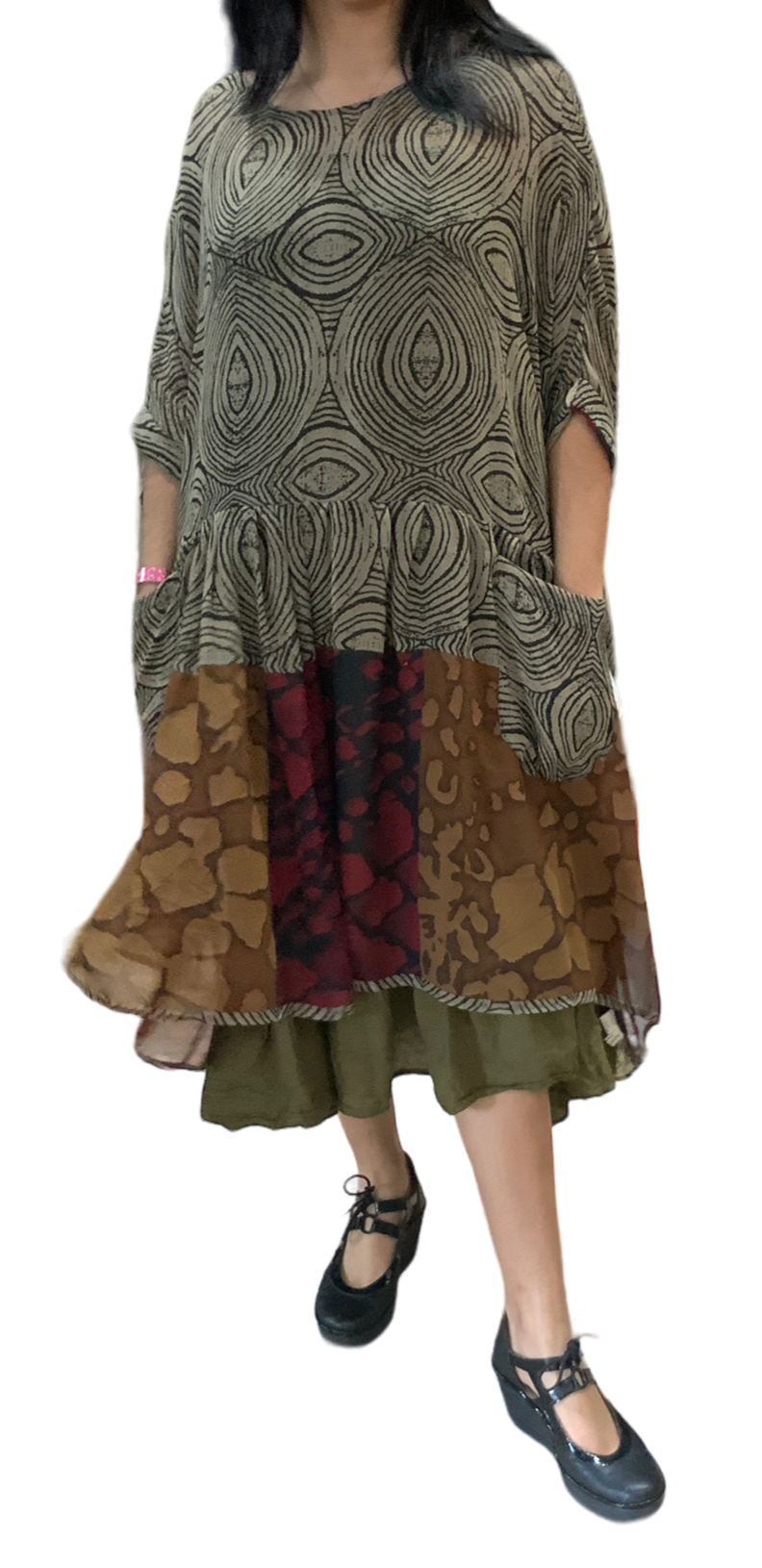 Black Cotton Voile Tiered Skirt by Creative Design – Handmade ethical Pants/Skirt from sariKNOTsari using upcycled silk. Designed in Canada for travel and slow fashion, loved from Toronto to LA to Sydney.