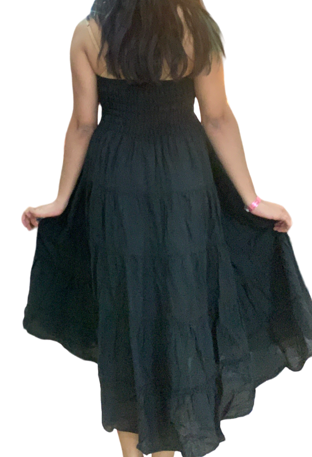 Black Cotton Voile Tiered Skirt by Creative Design – Handmade ethical Pants/Skirt from sariKNOTsari using upcycled silk. Designed in Canada for travel and slow fashion, loved from Toronto to LA to Sydney.