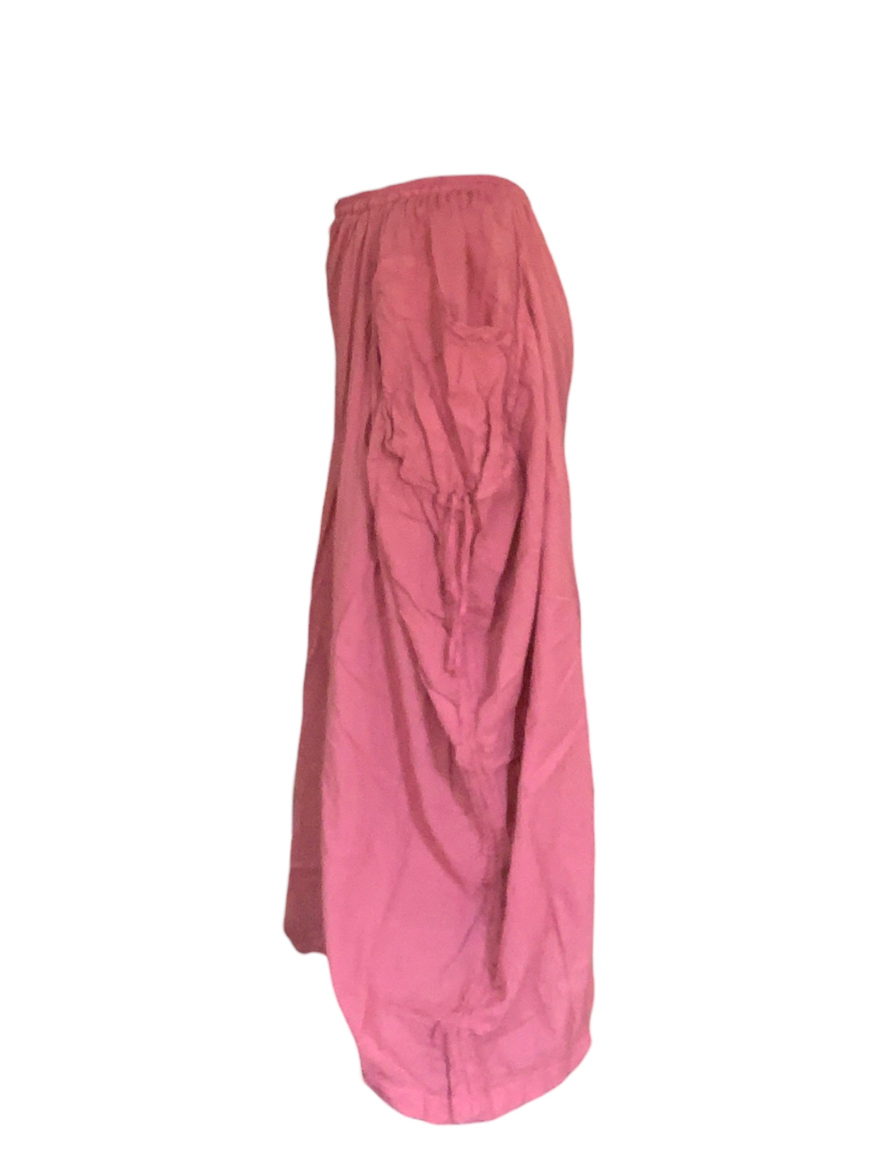 Watermelon Cotton Voile Tashi Versatile Pants/Skirt by Creative Design – Handmade ethical Pants/Skirt from sariKNOTsari using upcycled silk. Designed in Canada for travel and slow fashion, loved from Toronto to LA to Sydney. Featuring Zsiska, Bryn Walker and Artisan Leather coats by Rejean Pepin, Pepin designs
