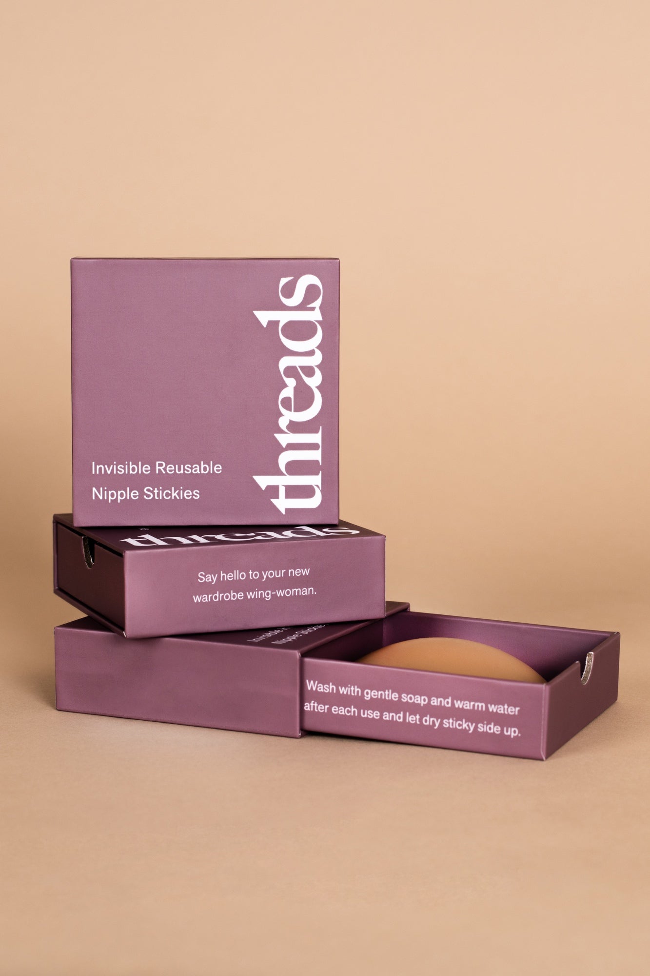 THREADS Invisible Reusable Nipple Stickies by Threads – Handmade ethical Nipple Stickies from sariKNOTsari using upcycled silk. Designed in Canada for travel and slow fashion, loved from Toronto to LA to Sydney.