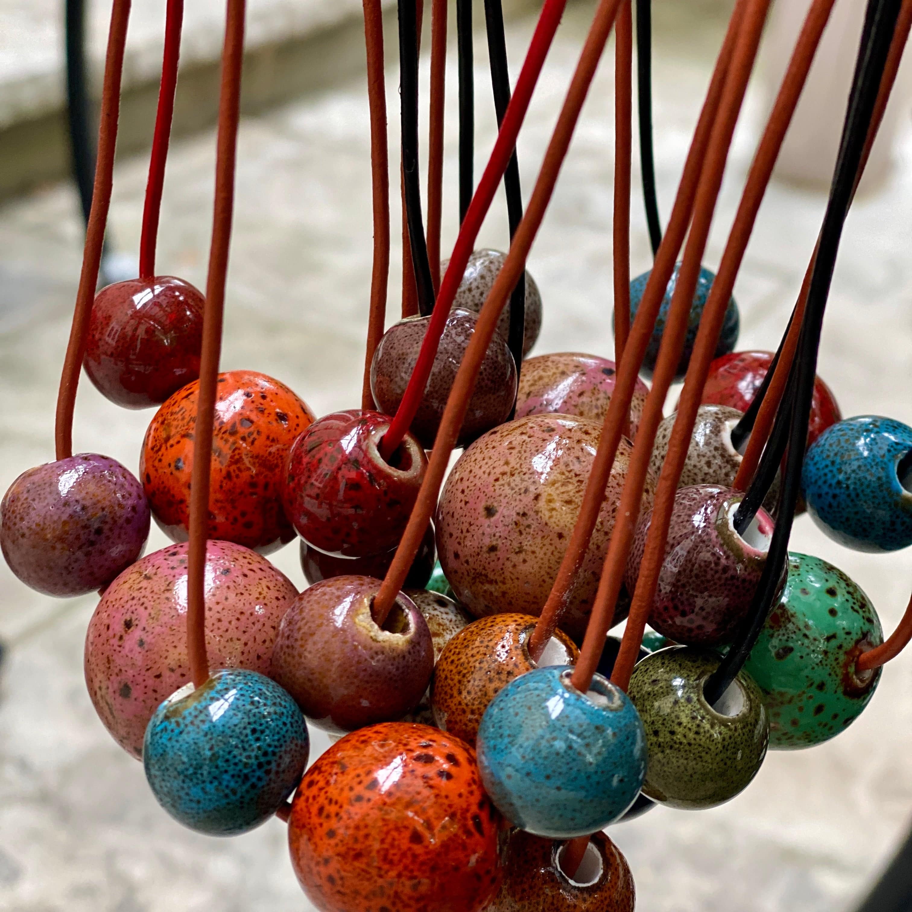 Artisan Made Long Beaded Necklace - sariKNOTsari ladies fashion bryn walker sorry not sorry linen Hamilton sustainable fashion Hamilton Fair trade Ethical Artisan made Zero waste Dresses Slow Fashion Handmade GTA Toronto Copper Pure Vacation Holiday silk handmade pure silk travel clothing hamilton vacation cruise resort bathing suit bathingsuit vacation etsy silk clothing gifts gift dress top pants linen bryn walker