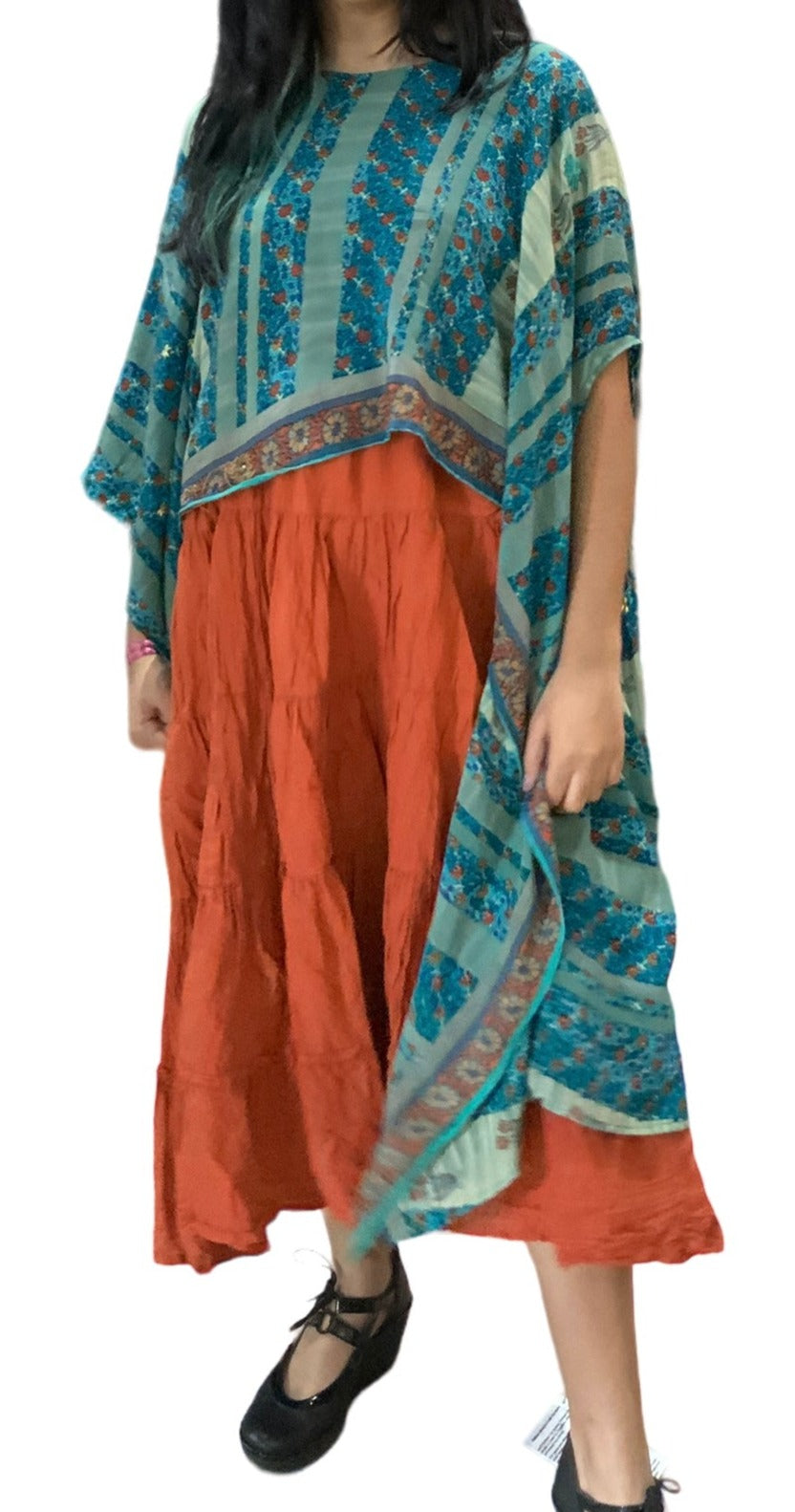 Black Cotton Voile Tiered Skirt by Creative Design – Handmade ethical Pants/Skirt from sariKNOTsari using upcycled silk. Designed in Canada for travel and slow fashion, loved from Toronto to LA to Sydney.