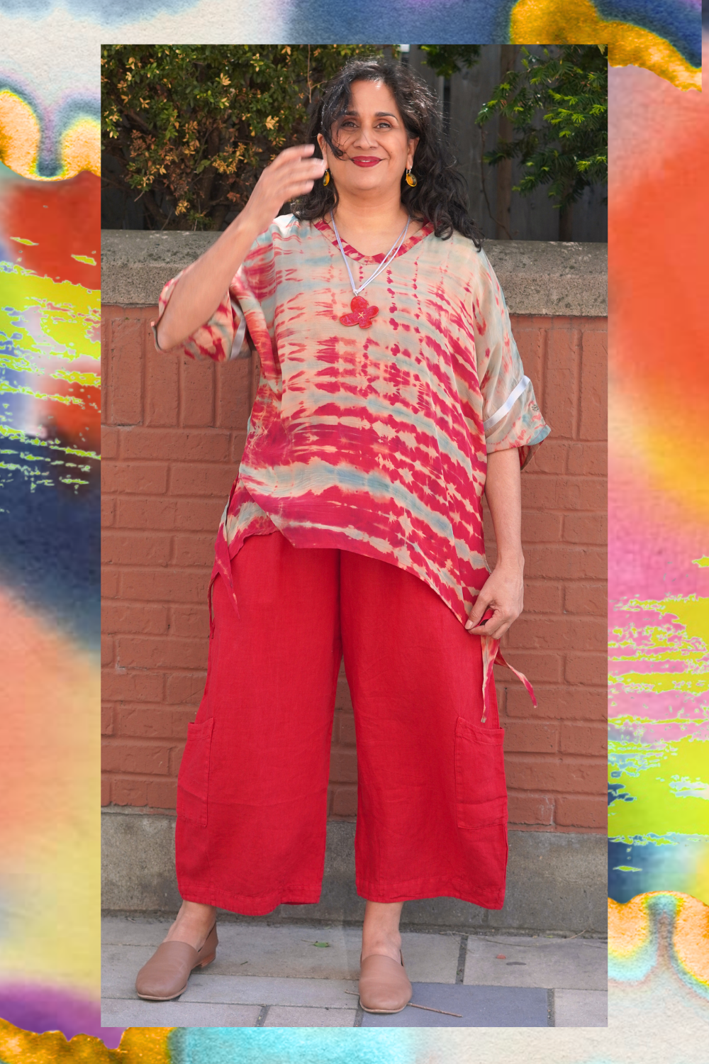 PRC8980 Avatar Pure Silk Long Tunic with Side Ties